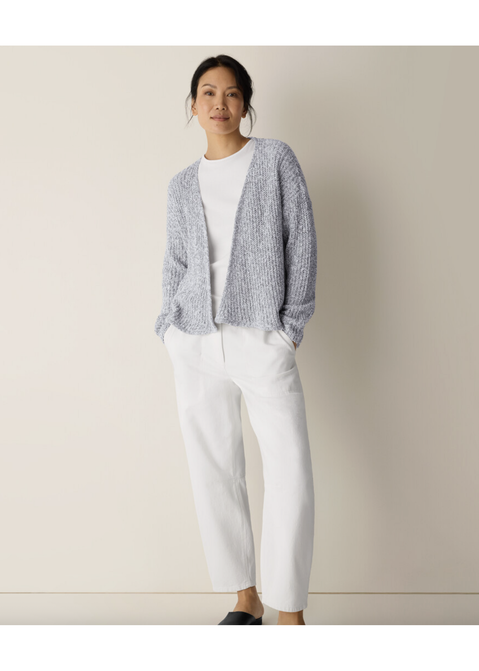 EILEEN FISHER PERUVIAN COTTON CLOUD TWIST CARDIGAN