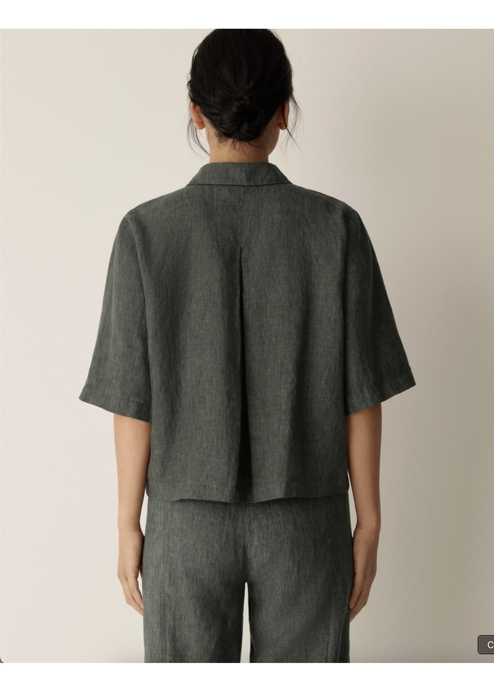 EILEEN FISHER WASHED ORGANIC LINEN DÉLAVÉ ELBOW SLEEVE TOP