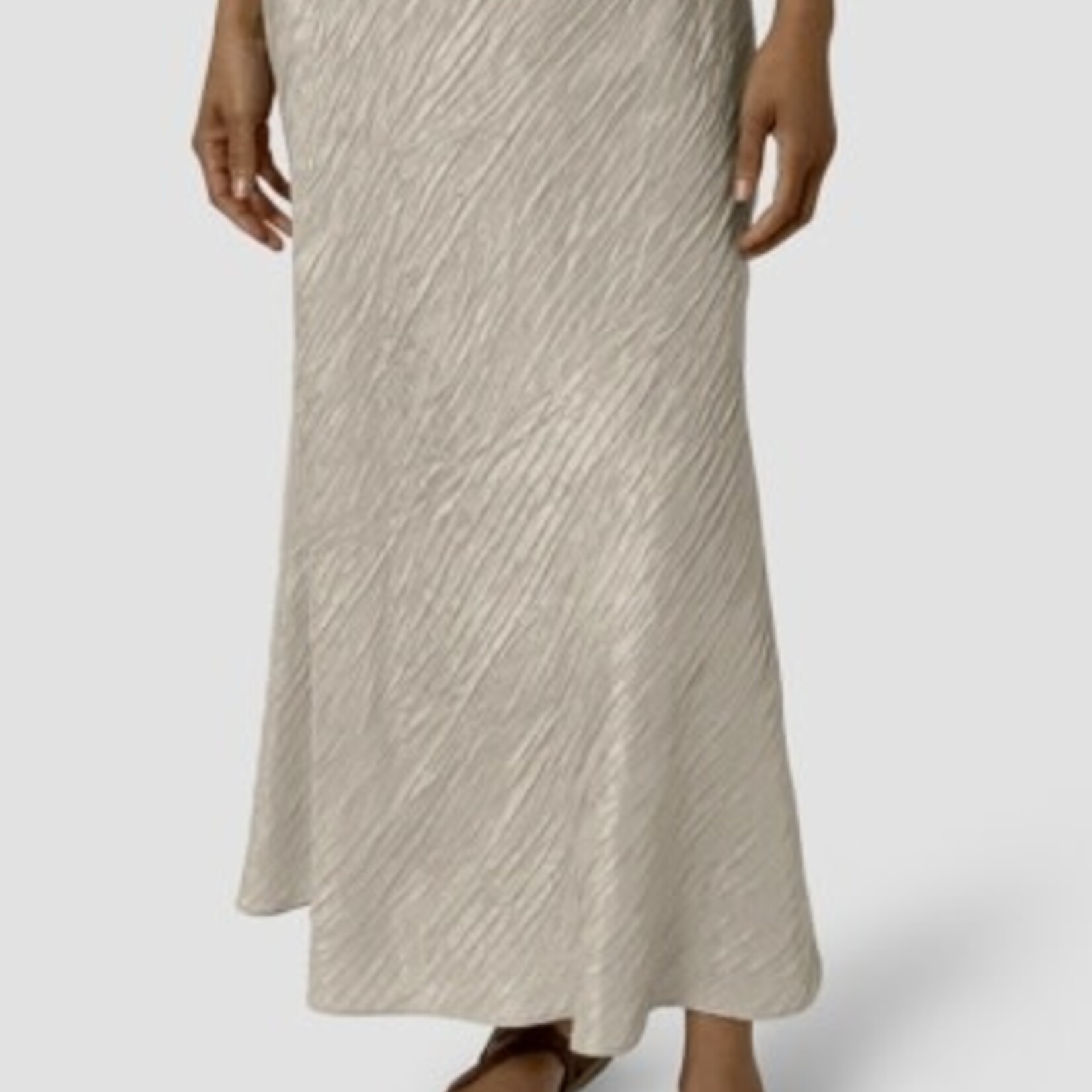 EILEEN FISHER TEXTURED SILK JACQUARD BIAS SKIRT