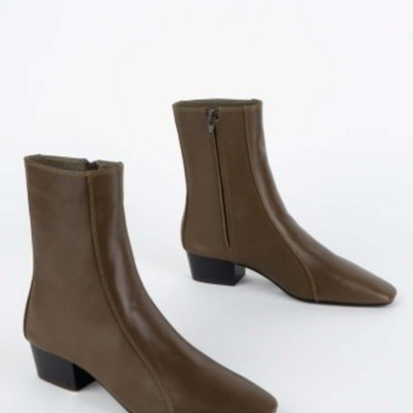 INTENTIONALLY BLANK COMBO STRETCH LEATHER ANKLE BOOT