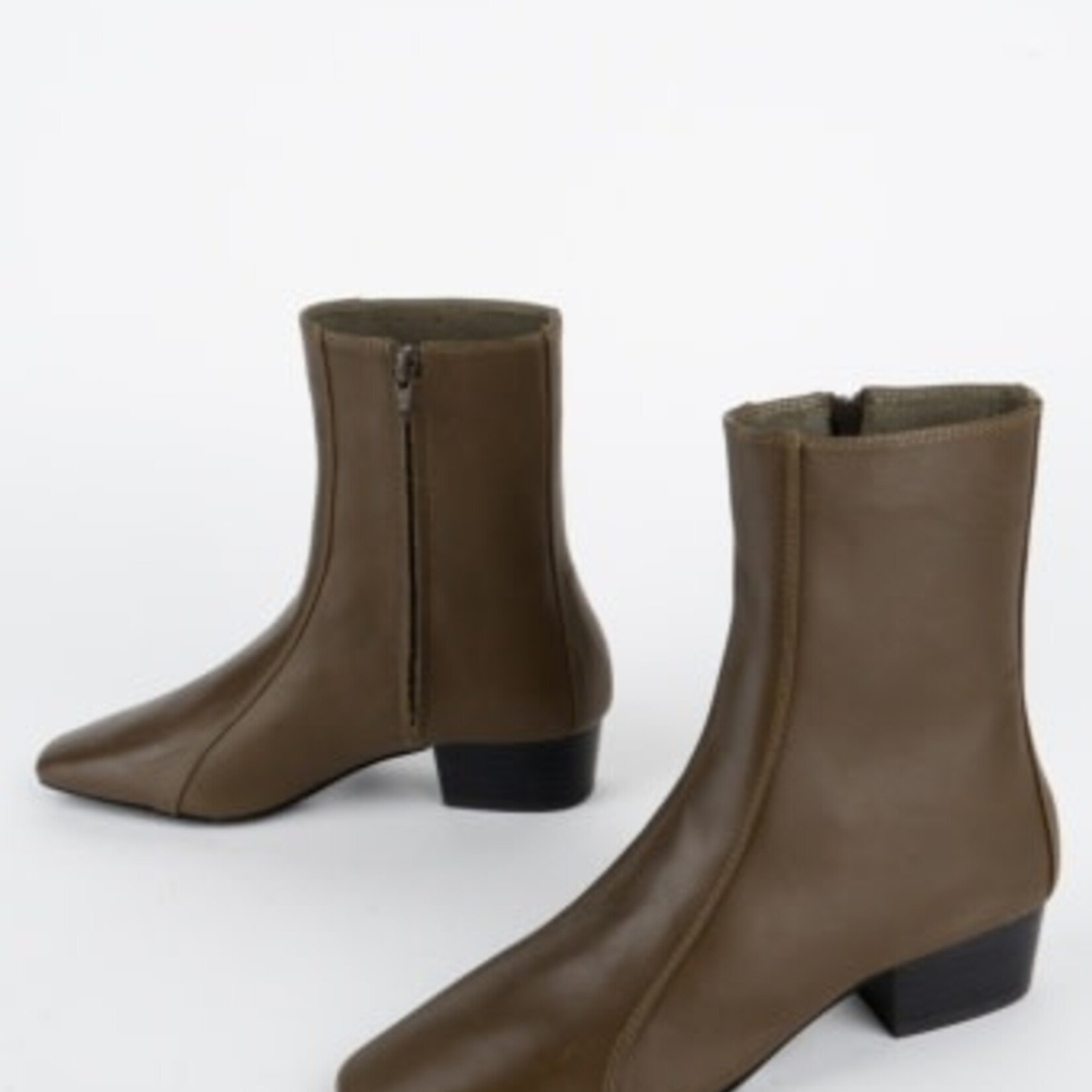 INTENTIONALLY BLANK COMBO STRETCH LEATHER ANKLE BOOT