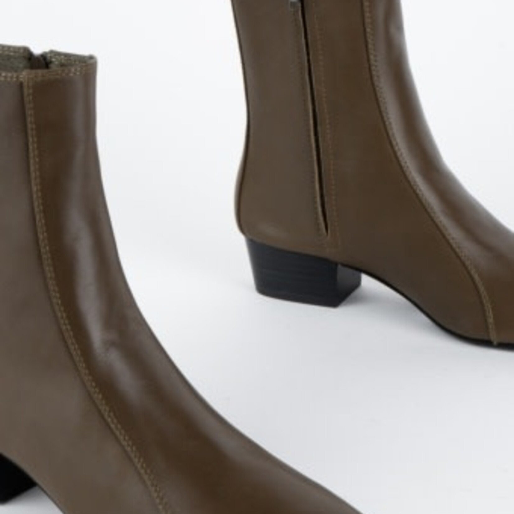 INTENTIONALLY BLANK COMBO STRETCH LEATHER ANKLE BOOT