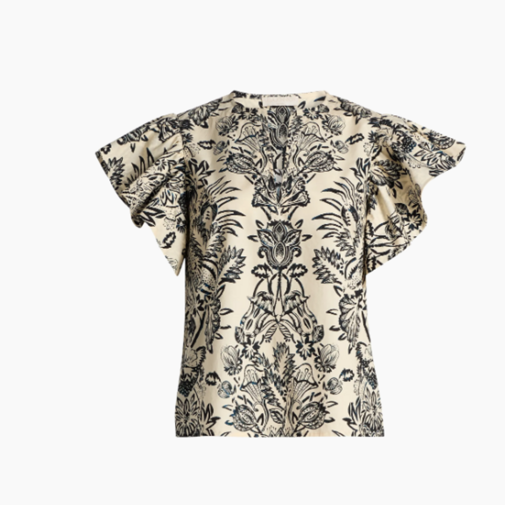 ULLA JOHNSON SEVERINE FLUTTER SLEEVE TOP