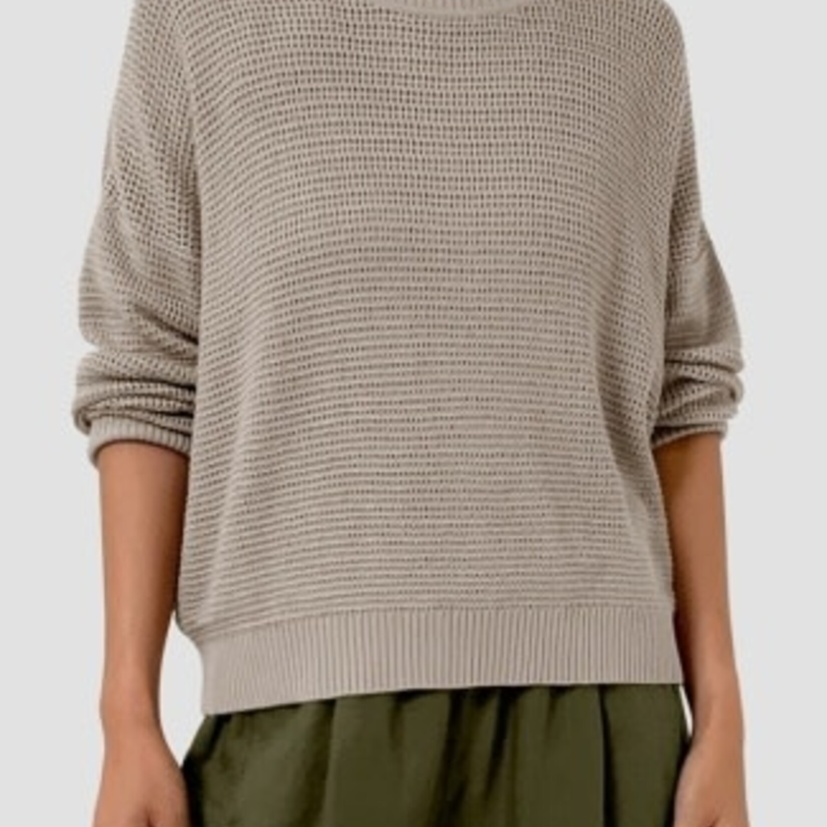 EILEEN FISHER PERUVIAN COTTON BLEND CREW NECK TOP