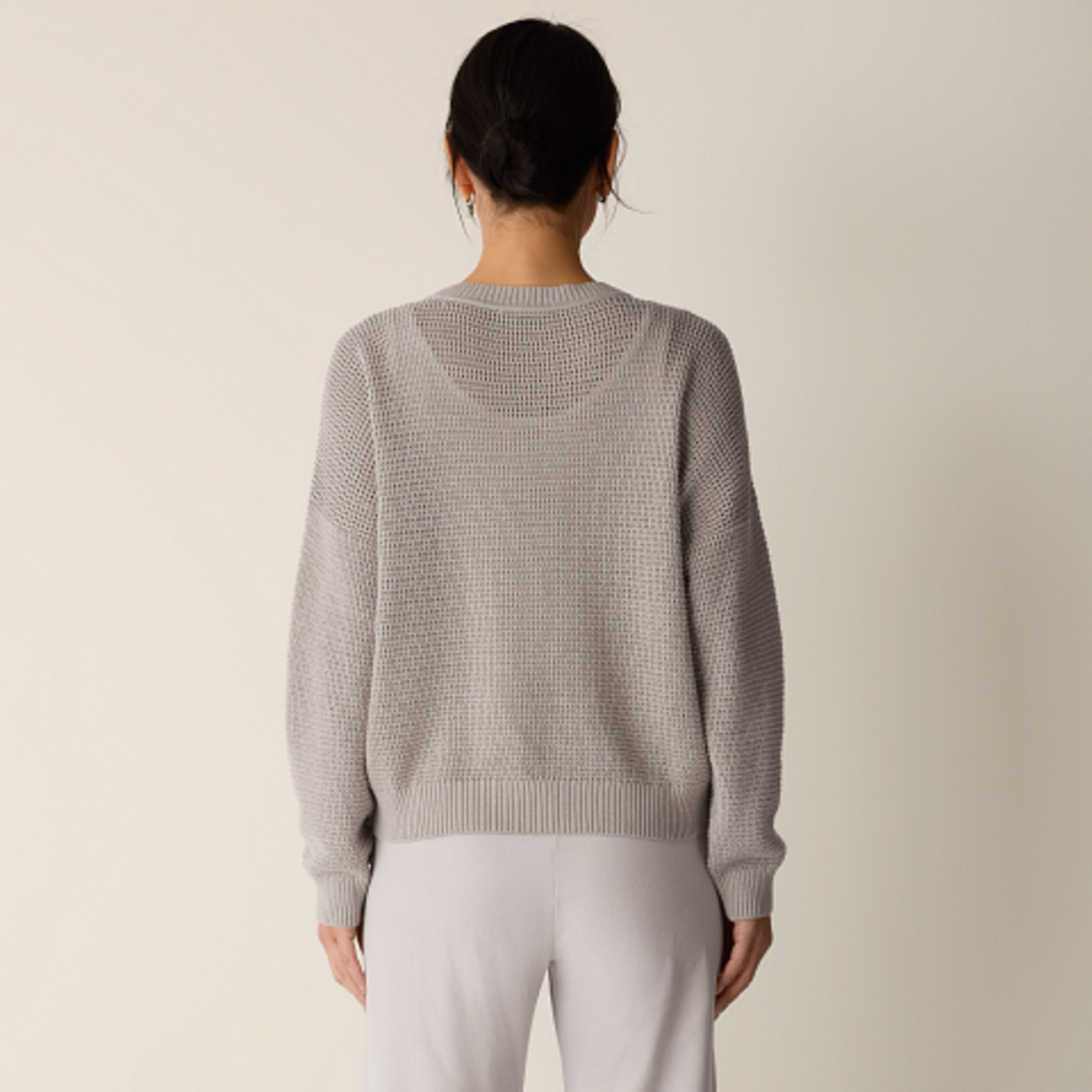 EILEEN FISHER PERUVIAN COTTON BLEND CREW NECK TOP