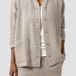 EILEEN FISHER ORGANIC COTTON DOUBLEWEAVE SHIRT JACKET