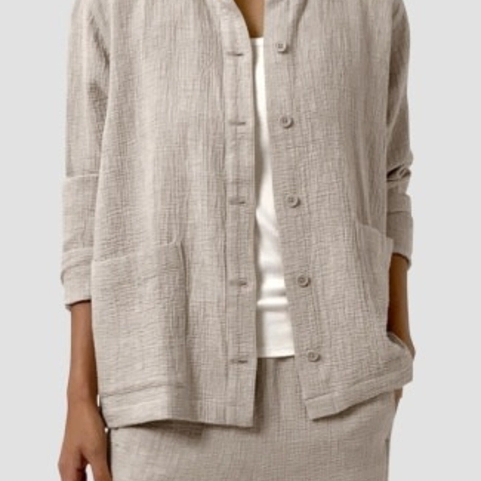 EILEEN FISHER ORGANIC COTTON DOUBLEWEAVE SHIRT JACKET