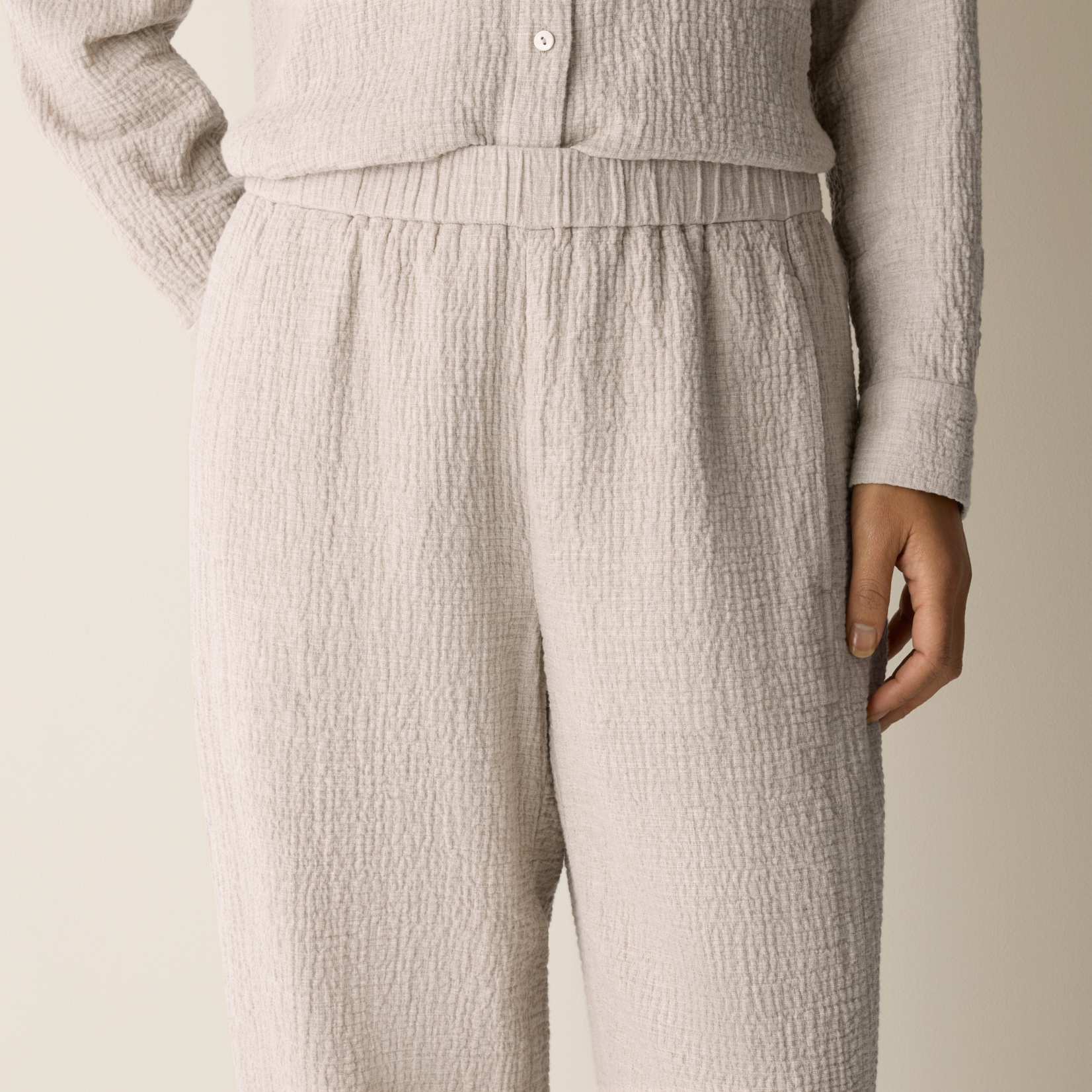 EILEEN FISHER ORGANIC COTTON DOUBLEWEAVE LANTERN PANT