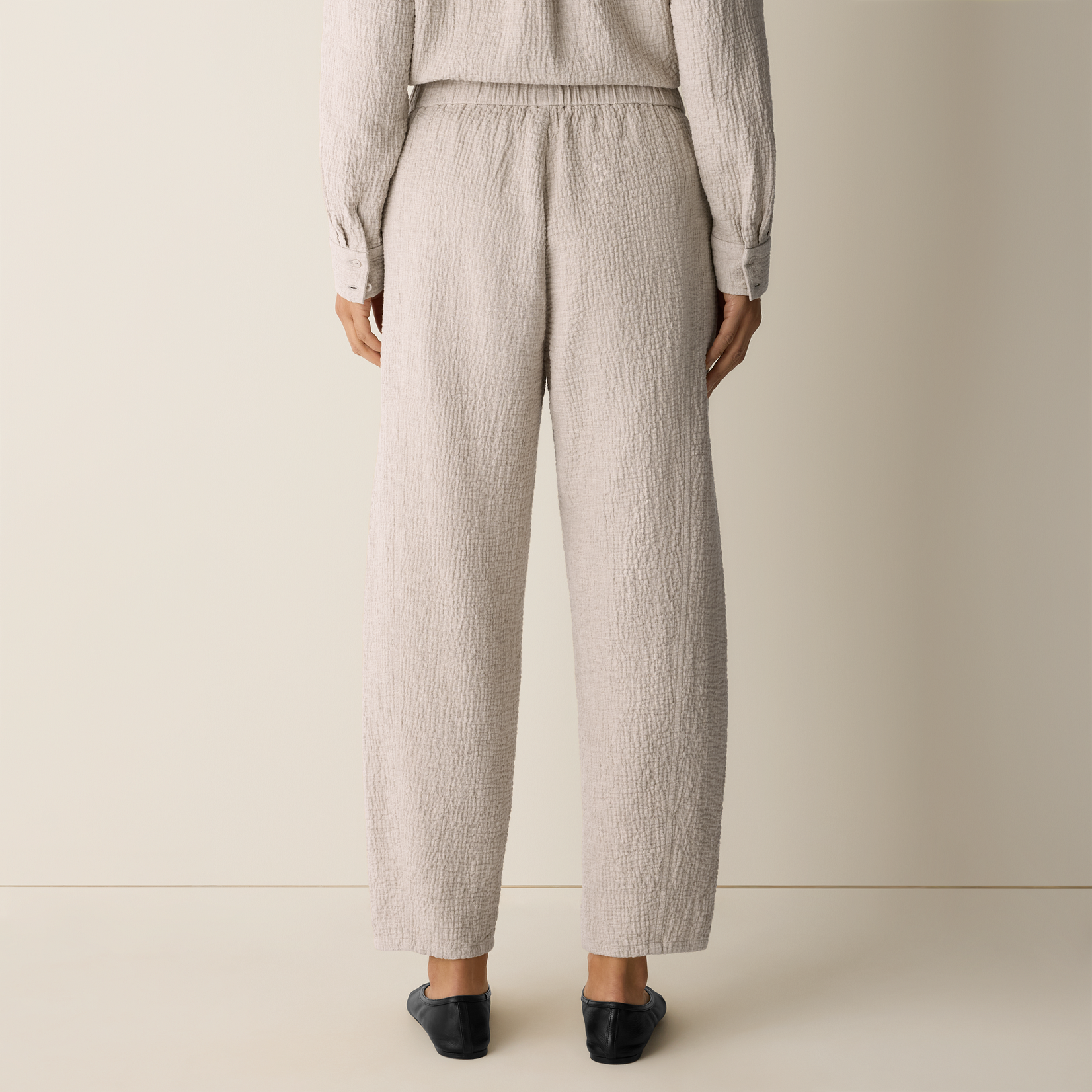EILEEN FISHER ORGANIC COTTON DOUBLEWEAVE LANTERN PANT