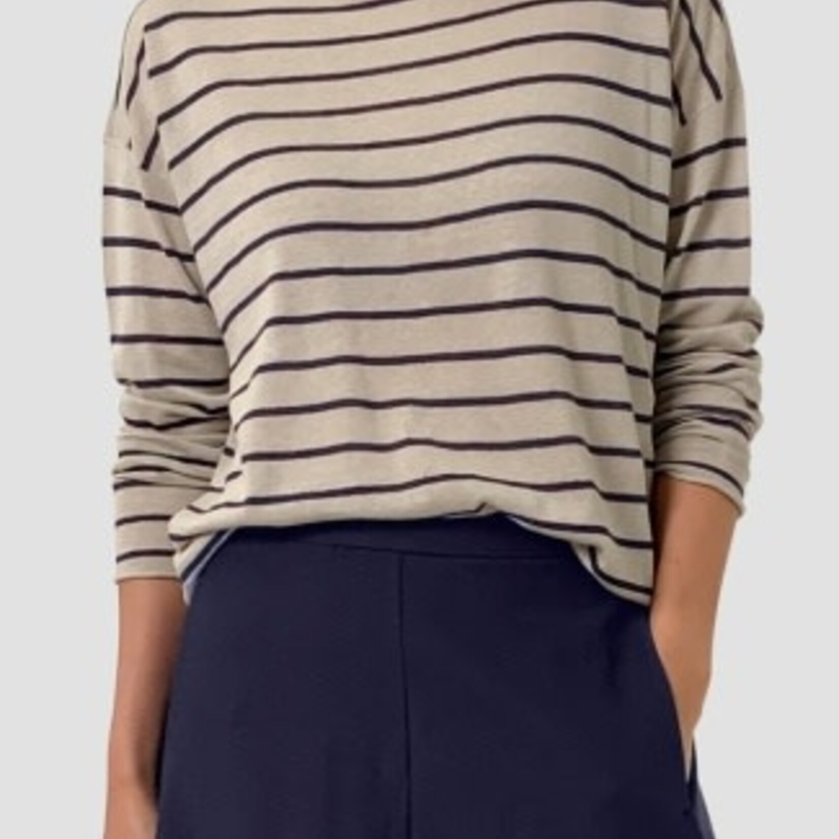 EILEEN FISHER ORGANIC LINEN COTTON JEWEL NECK TOP