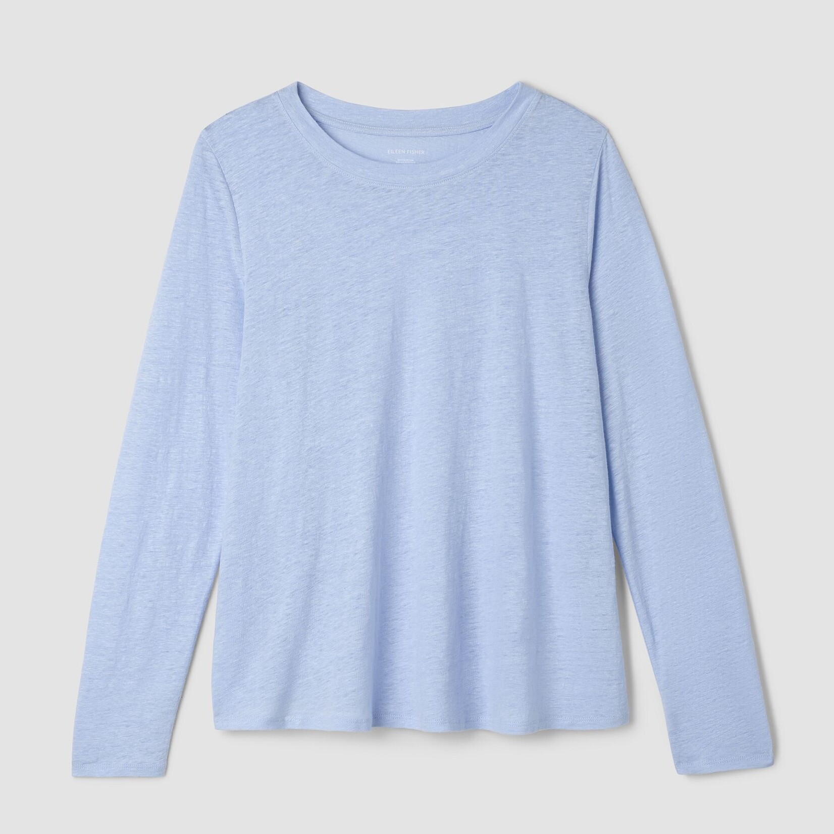 EILEEN FISHER ORGANIC LINEN JERSEY LONG-SLEEVE TEE
