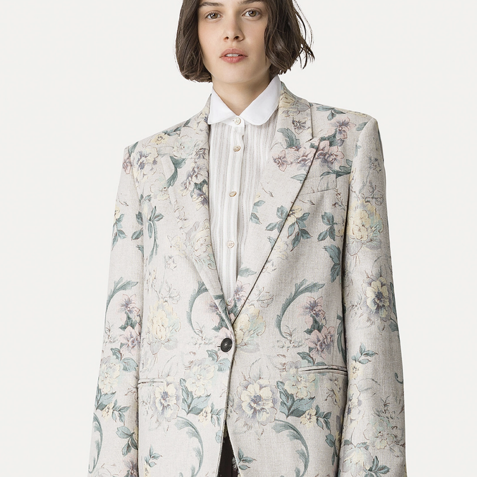 FORTE FORTE LINEN BLEND HOPSACK JACKET