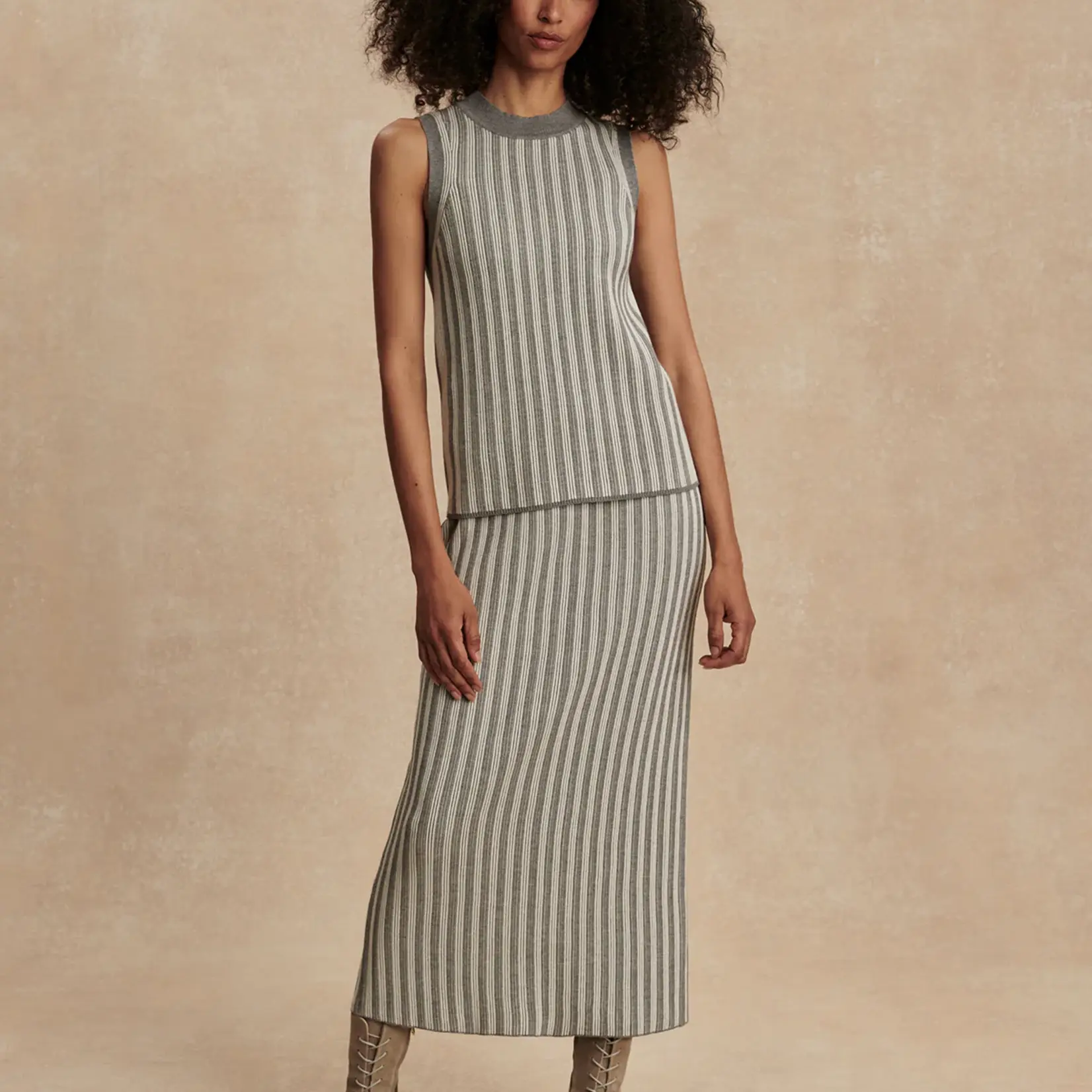 VARLEY MAIREAD RIB KNIT SKIRT