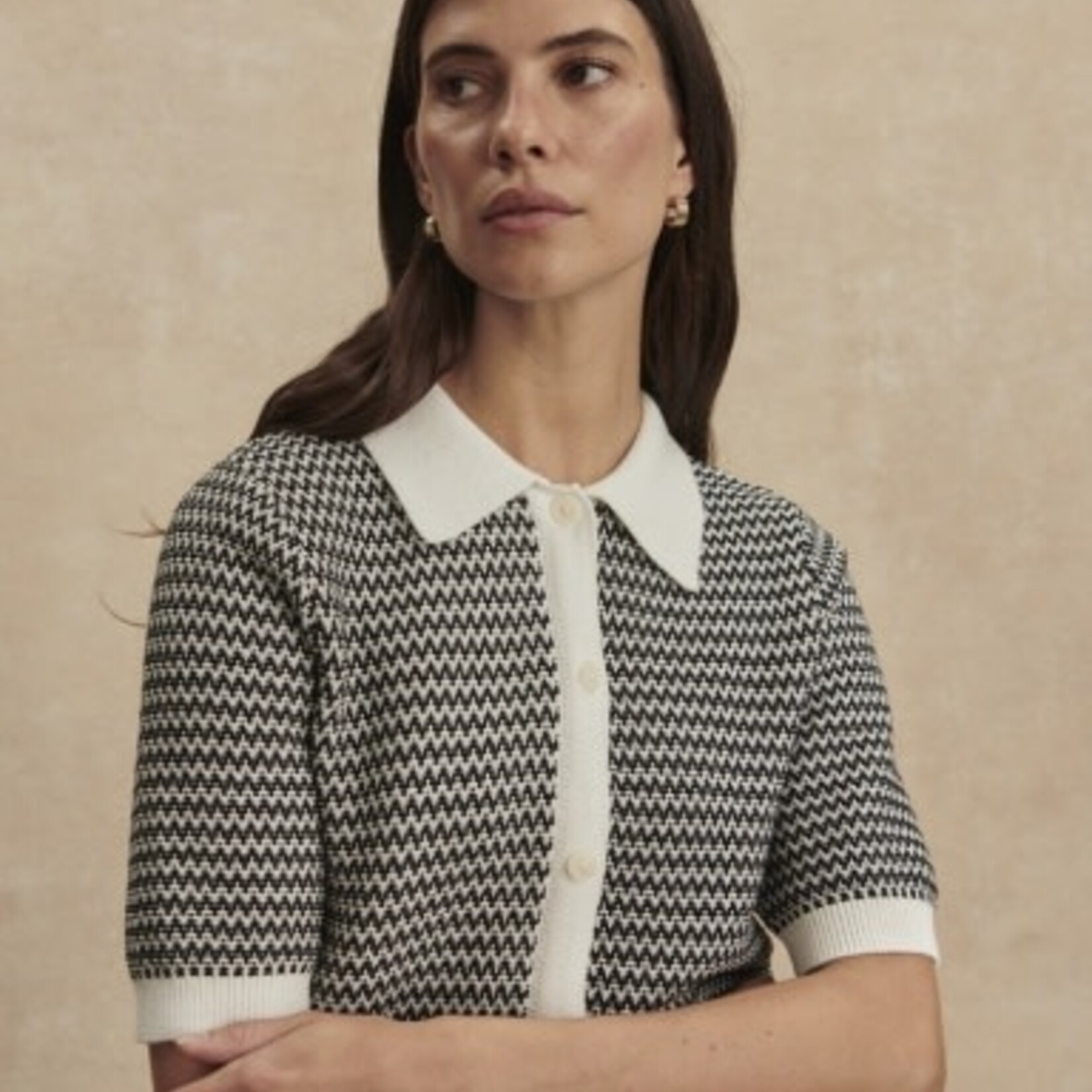 VARLEY GAELLE POLO KNIT TOP