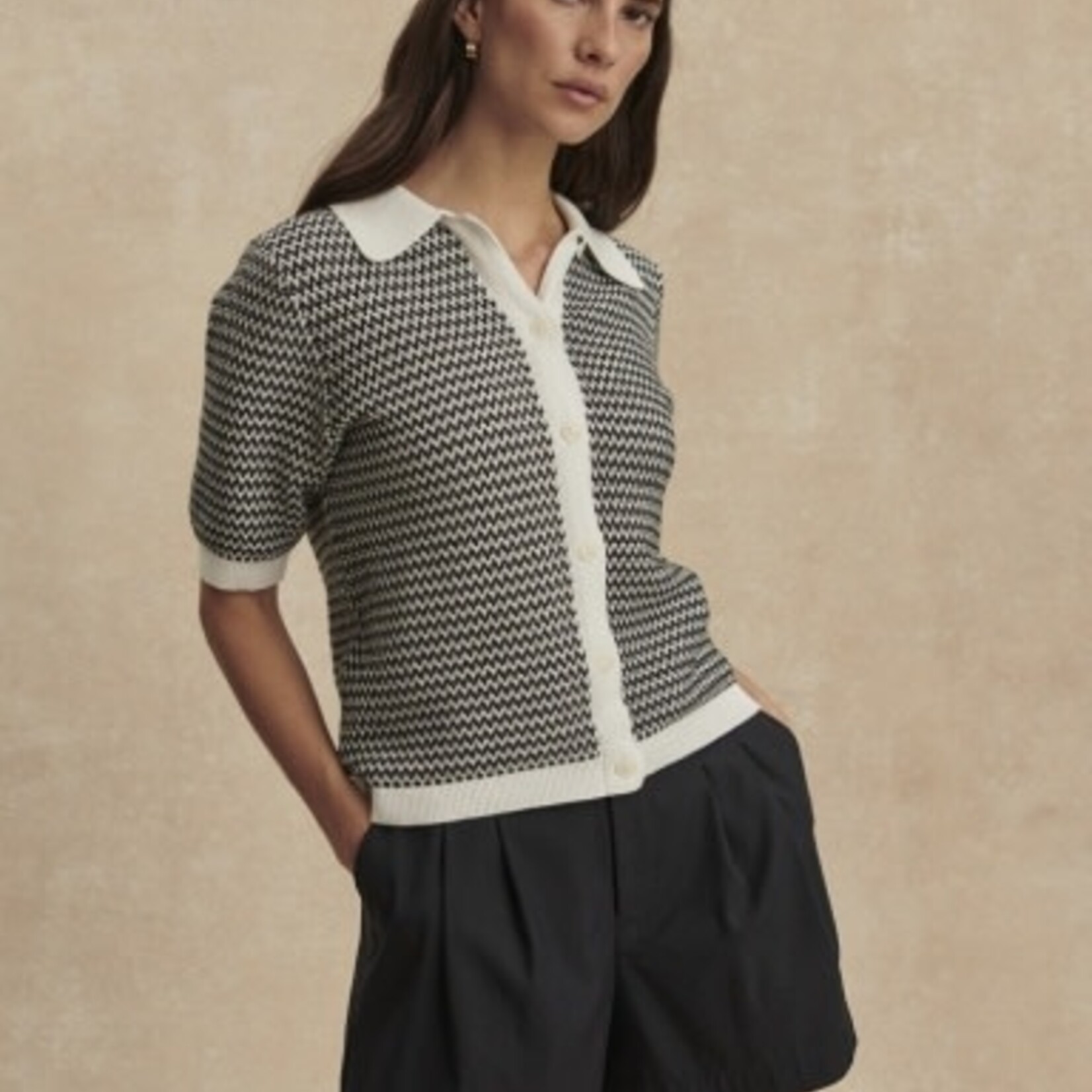 VARLEY GAELLE POLO KNIT TOP