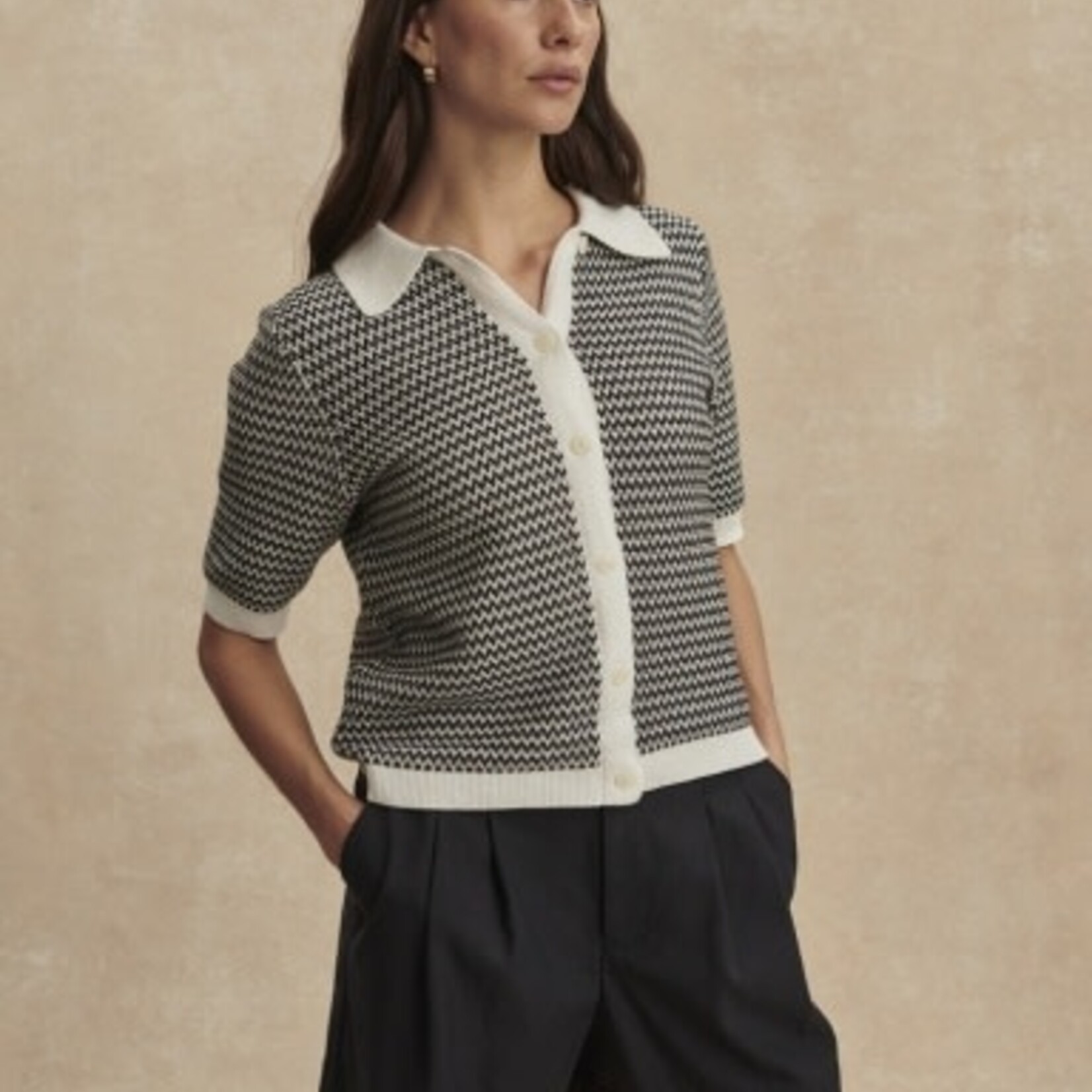 VARLEY GAELLE POLO KNIT TOP