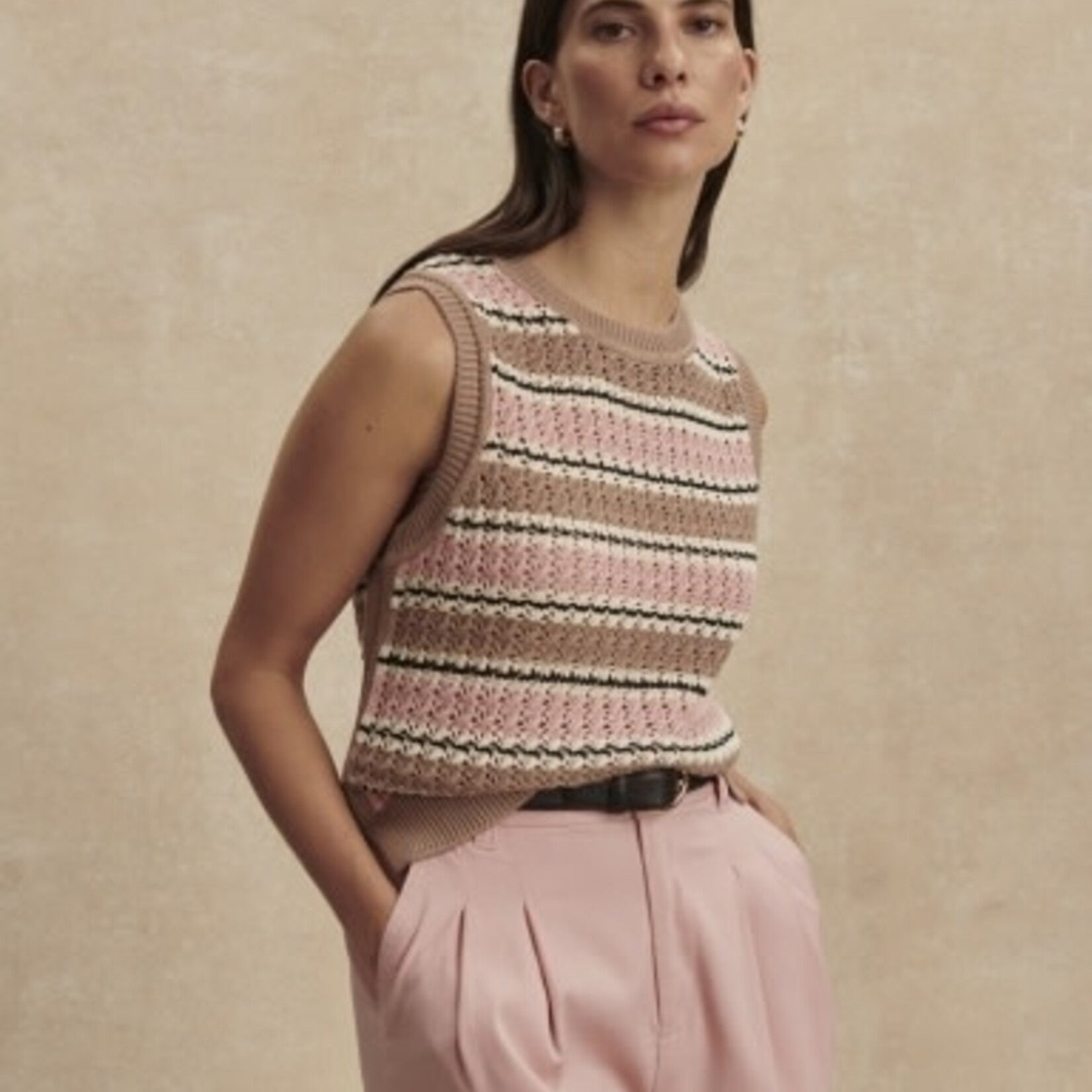 VARLEY DEELEY STRIPE STITCH TANK