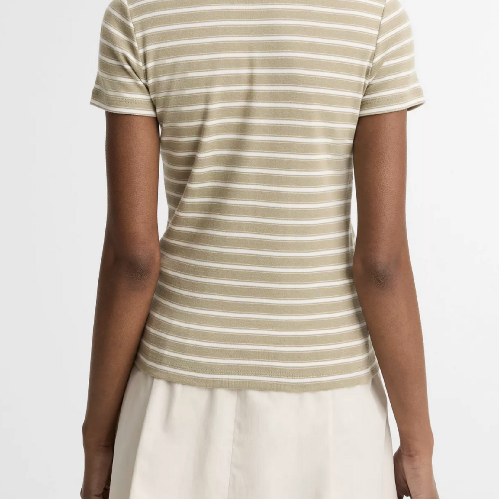 VINCE STRIPED PIMA COTTON-BLEND '90S SHRUNKEN T-SHIRT