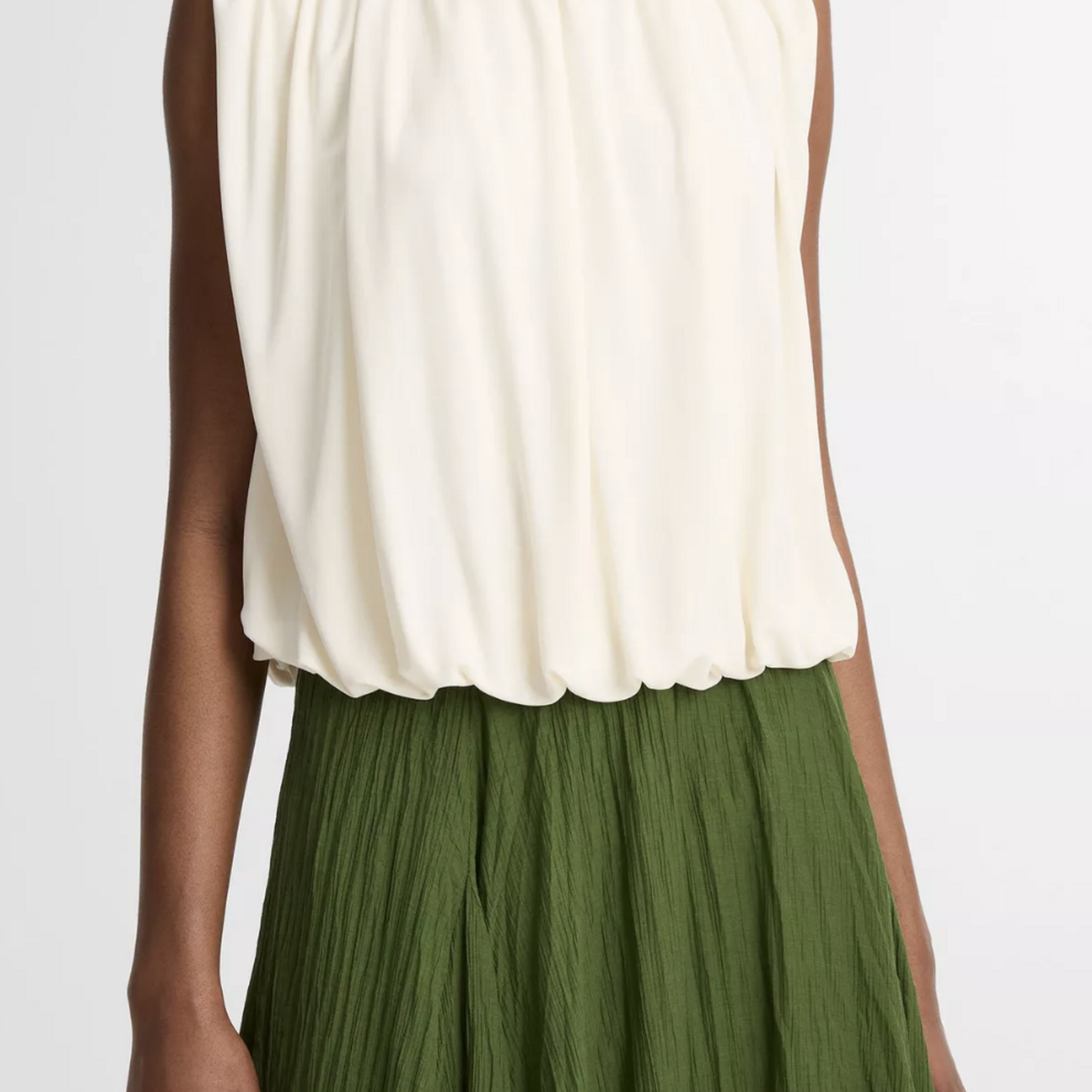 VINCE MATTE JERSEY BUBBLE TOP