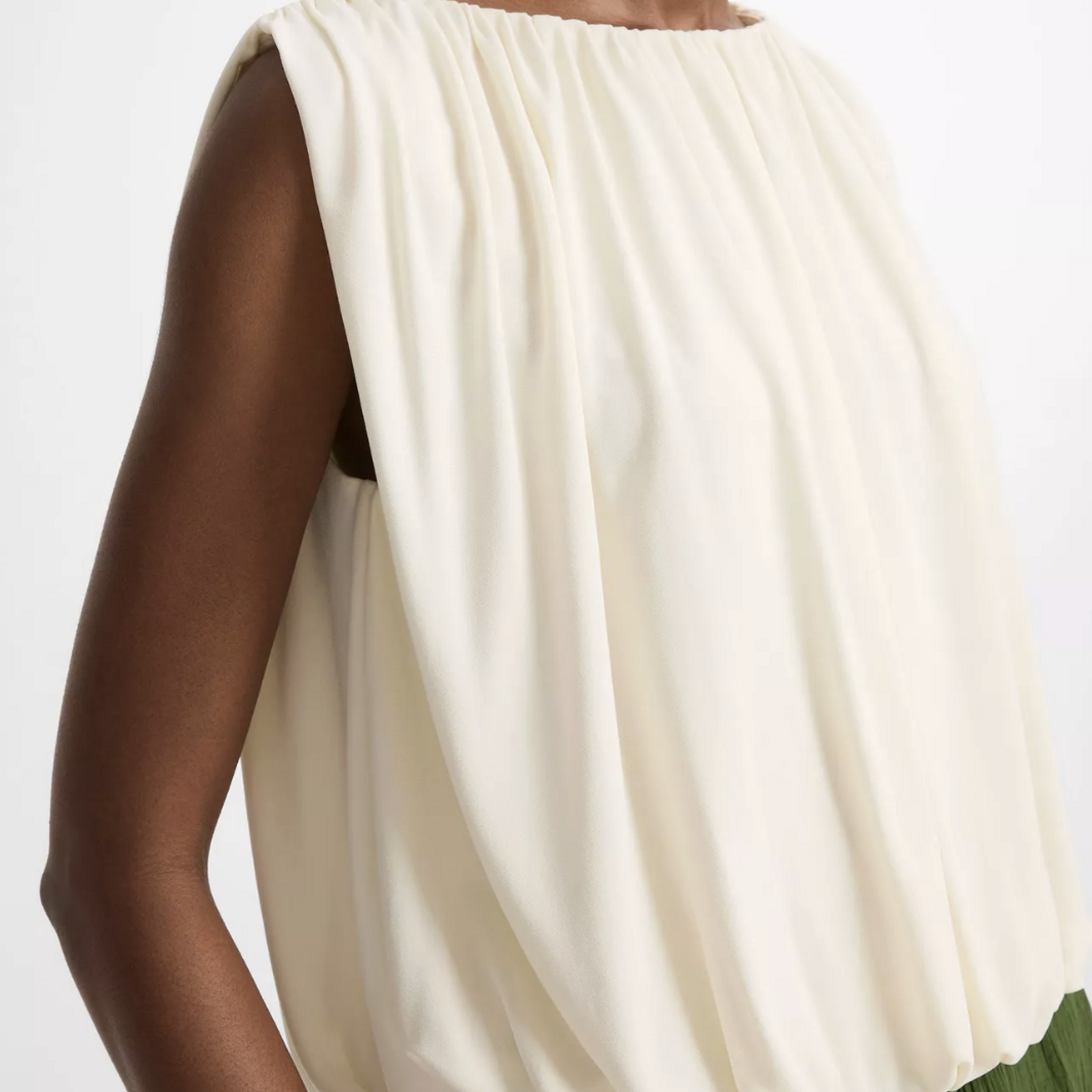 VINCE MATTE JERSEY BUBBLE TOP