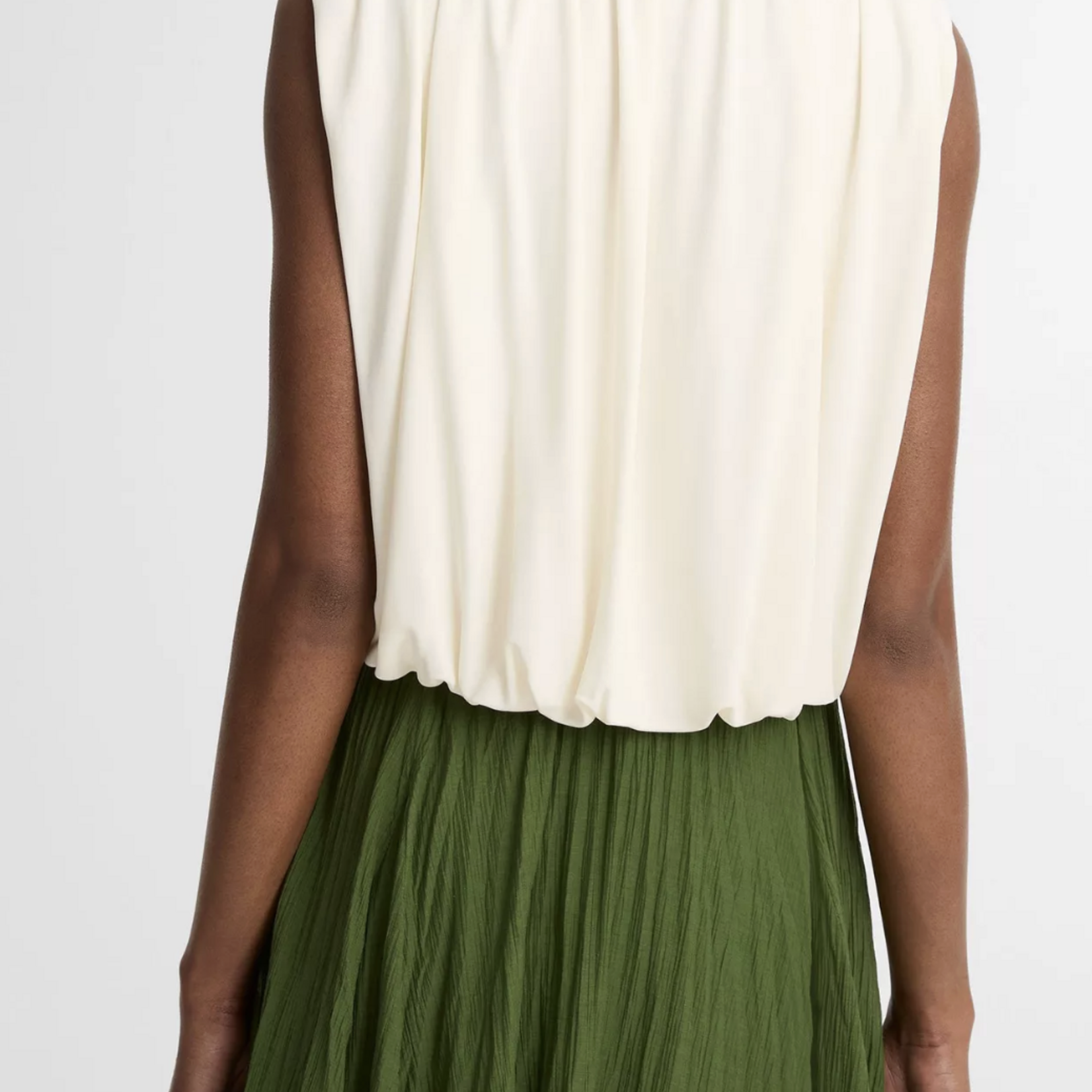 VINCE MATTE JERSEY BUBBLE TOP