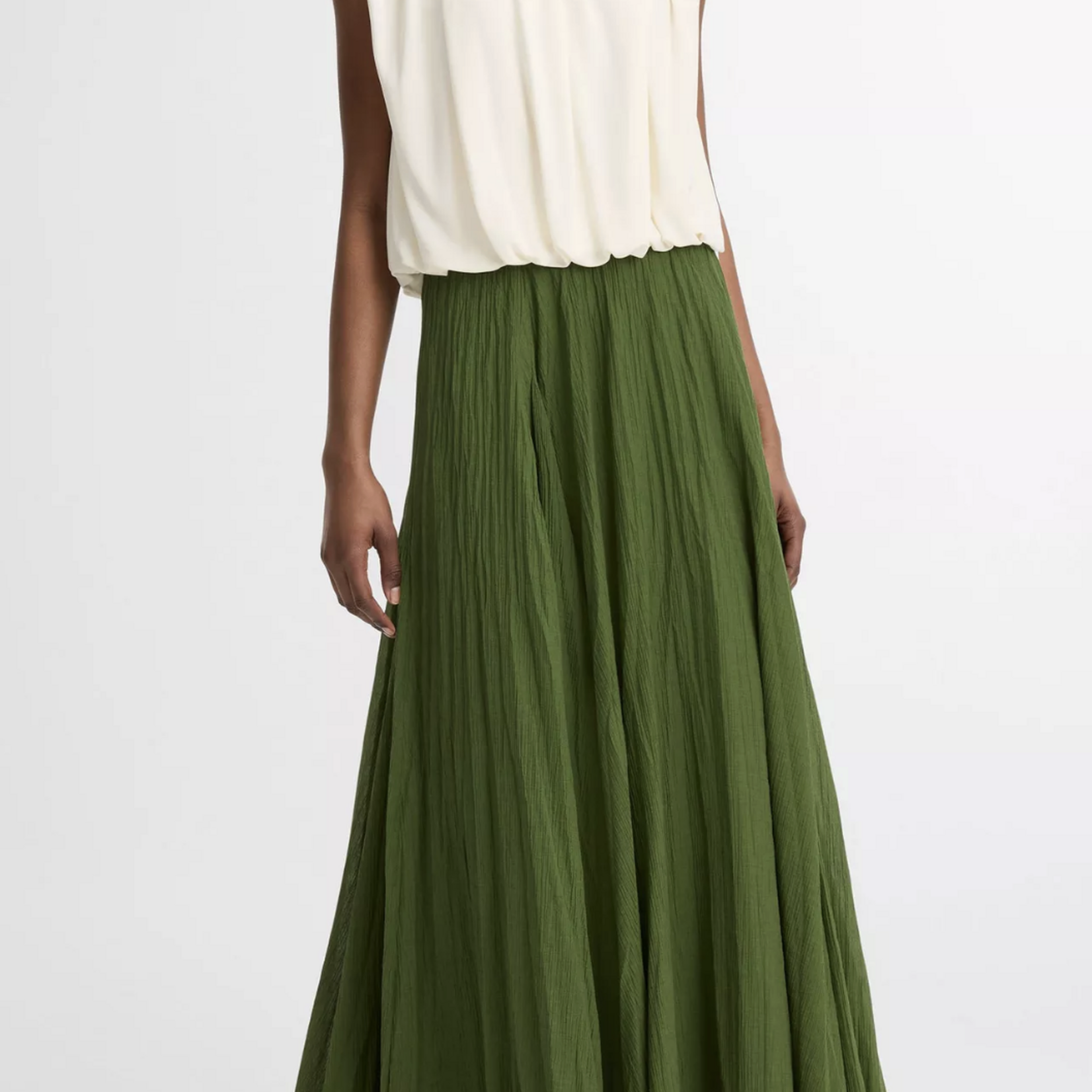 VINCE MATTE JERSEY BUBBLE TOP