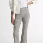 VINCE NIKI GINGHAM MID-RISE CROP FLARE PANT
