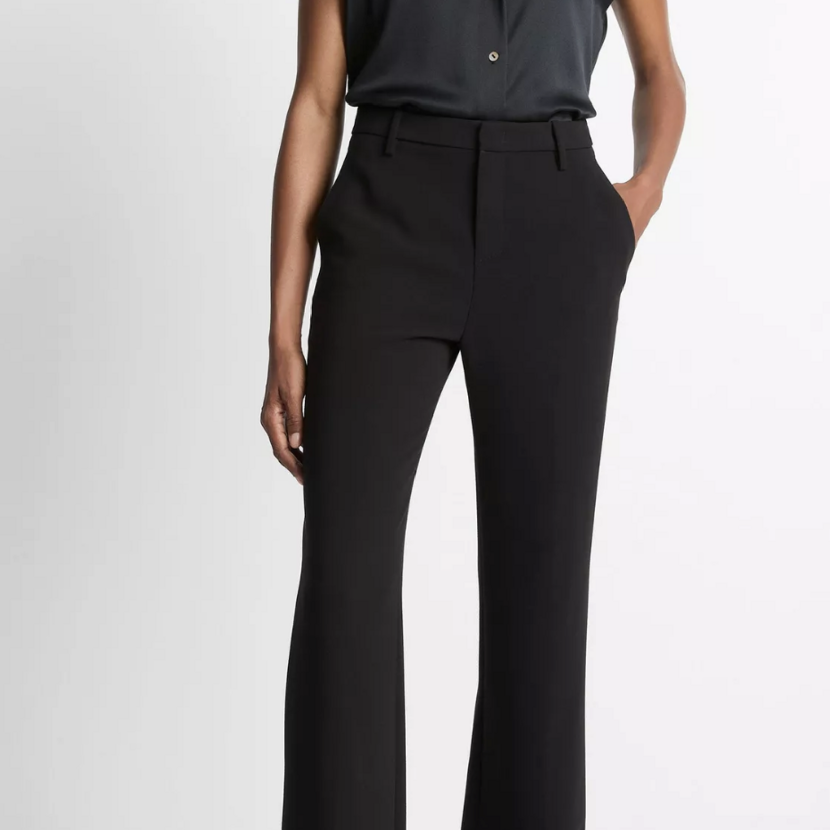 VINCE SILK CAP-SLEEVE RUCHED-BACK BLOUSE