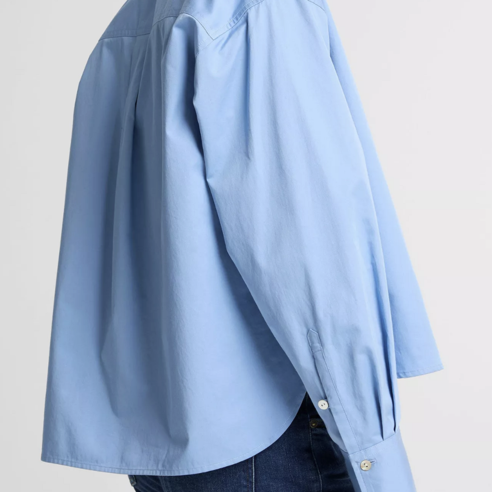 VINCE COTTON CROPPED BUTTON-FRONT SHIRT