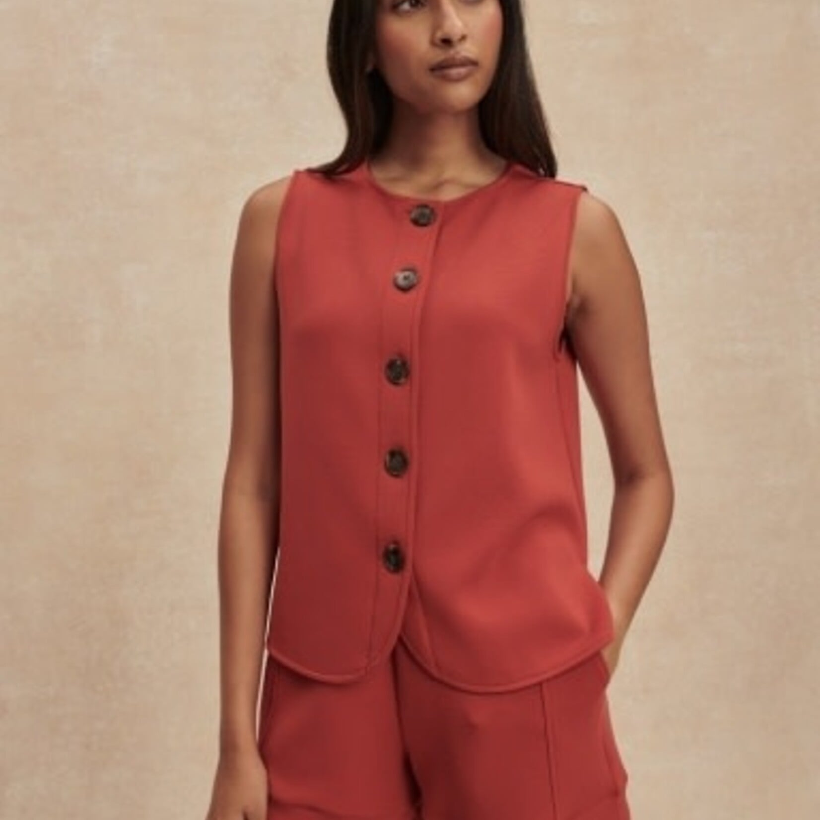 VARLEY JOSIE BUTTON-THROUGH TANK TOP