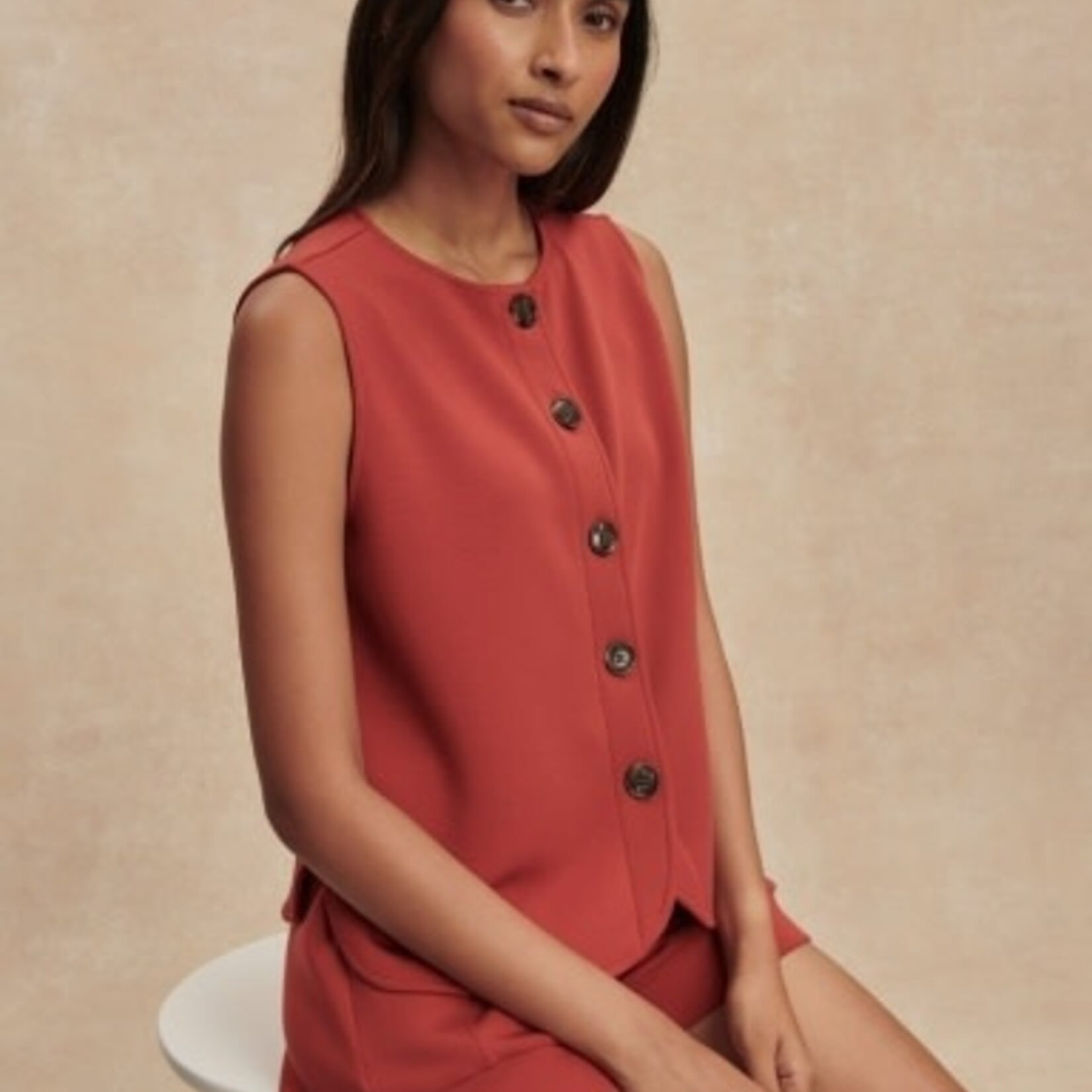 VARLEY JOSIE BUTTON-THROUGH TANK TOP