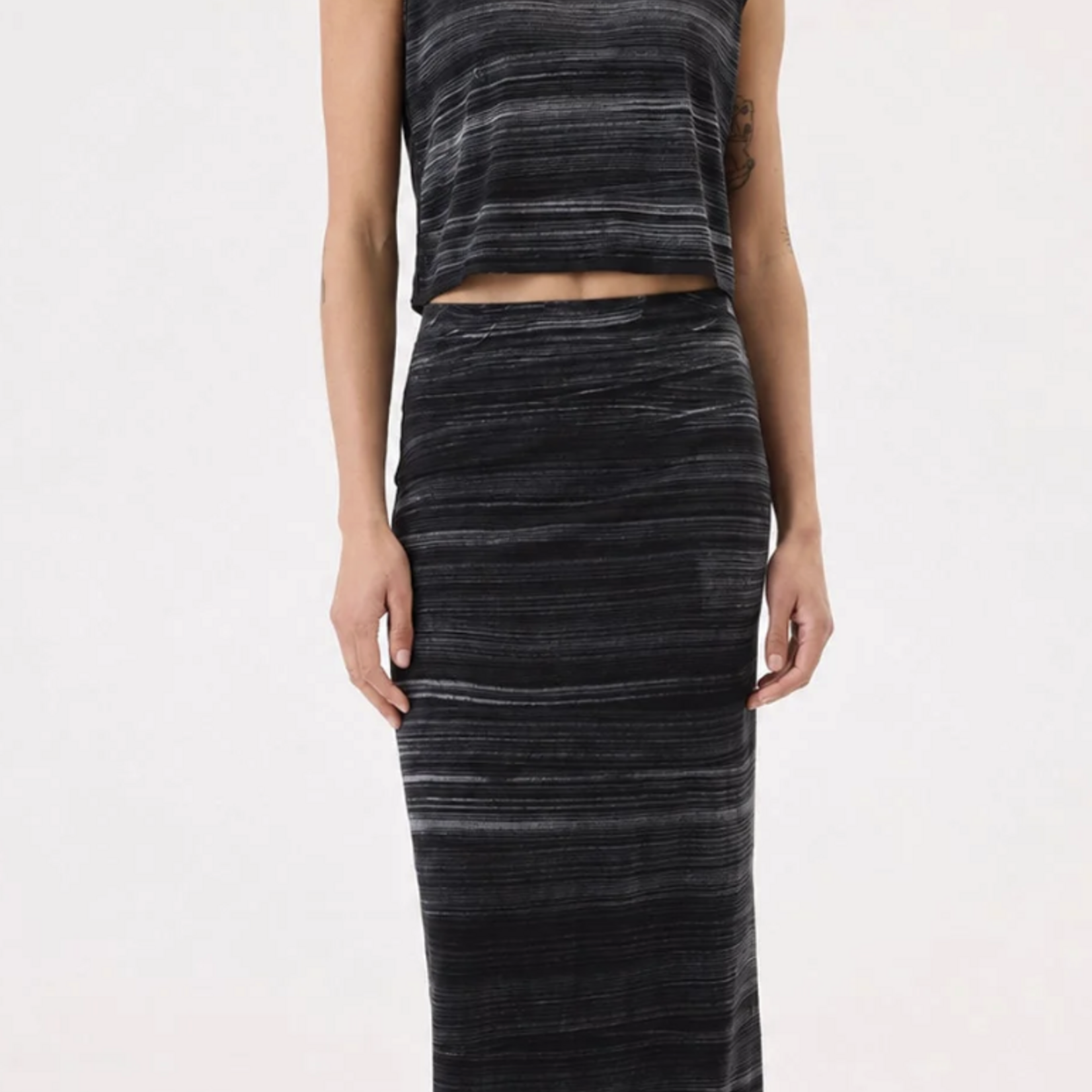 GOLDIE LEWINTER CABANA STRIPE MAXI SKIRT