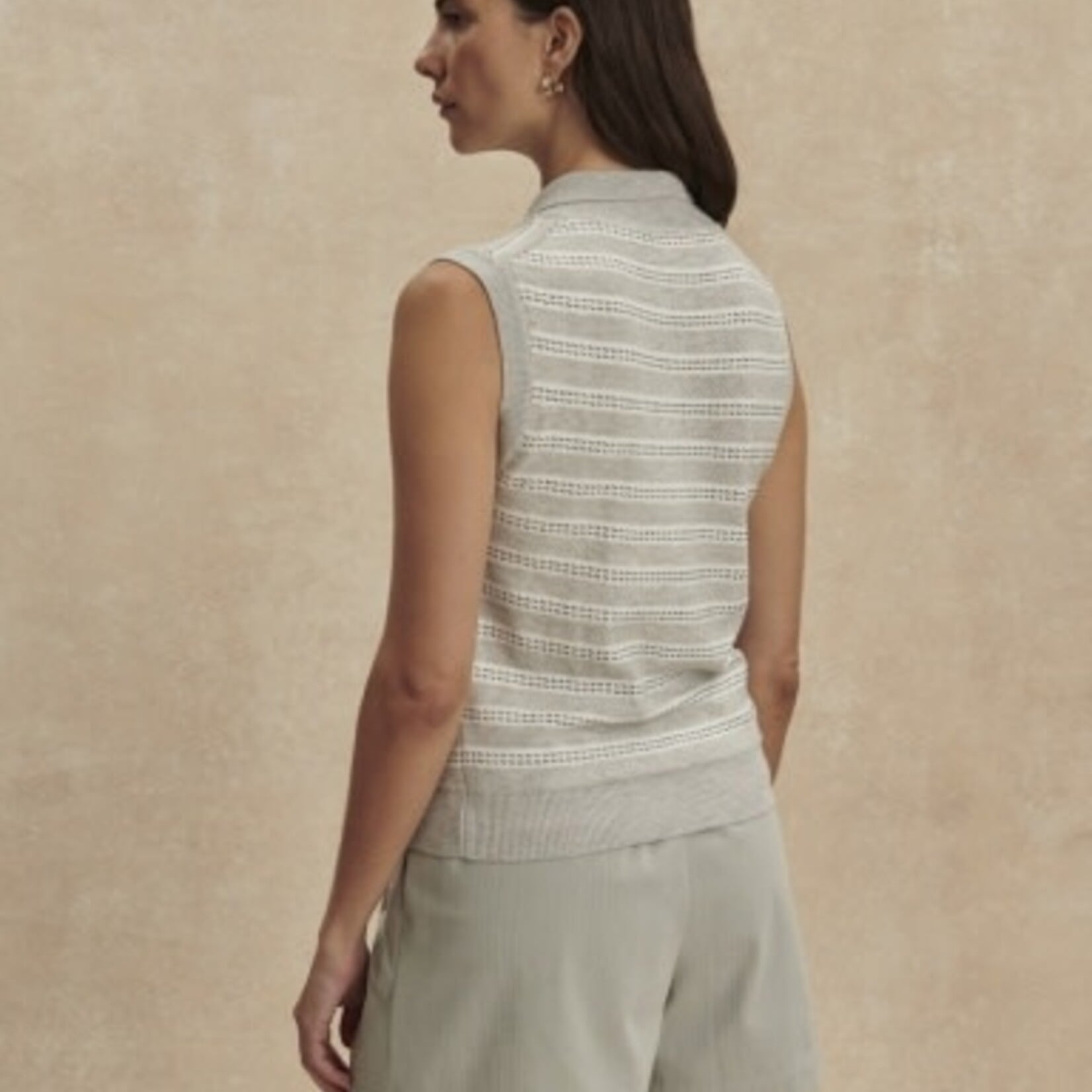 VARLEY DANNAH STRIPE KNIT TOP