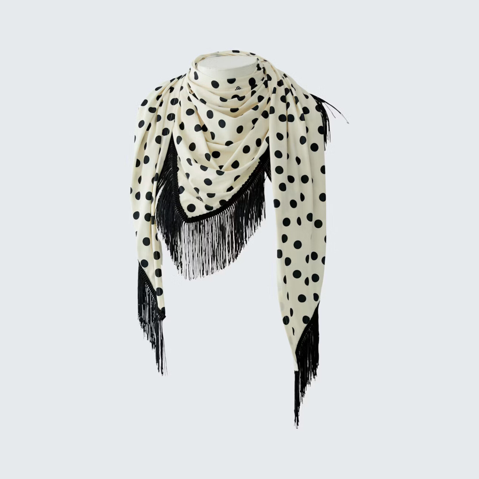 WHITE BLACK SCARF