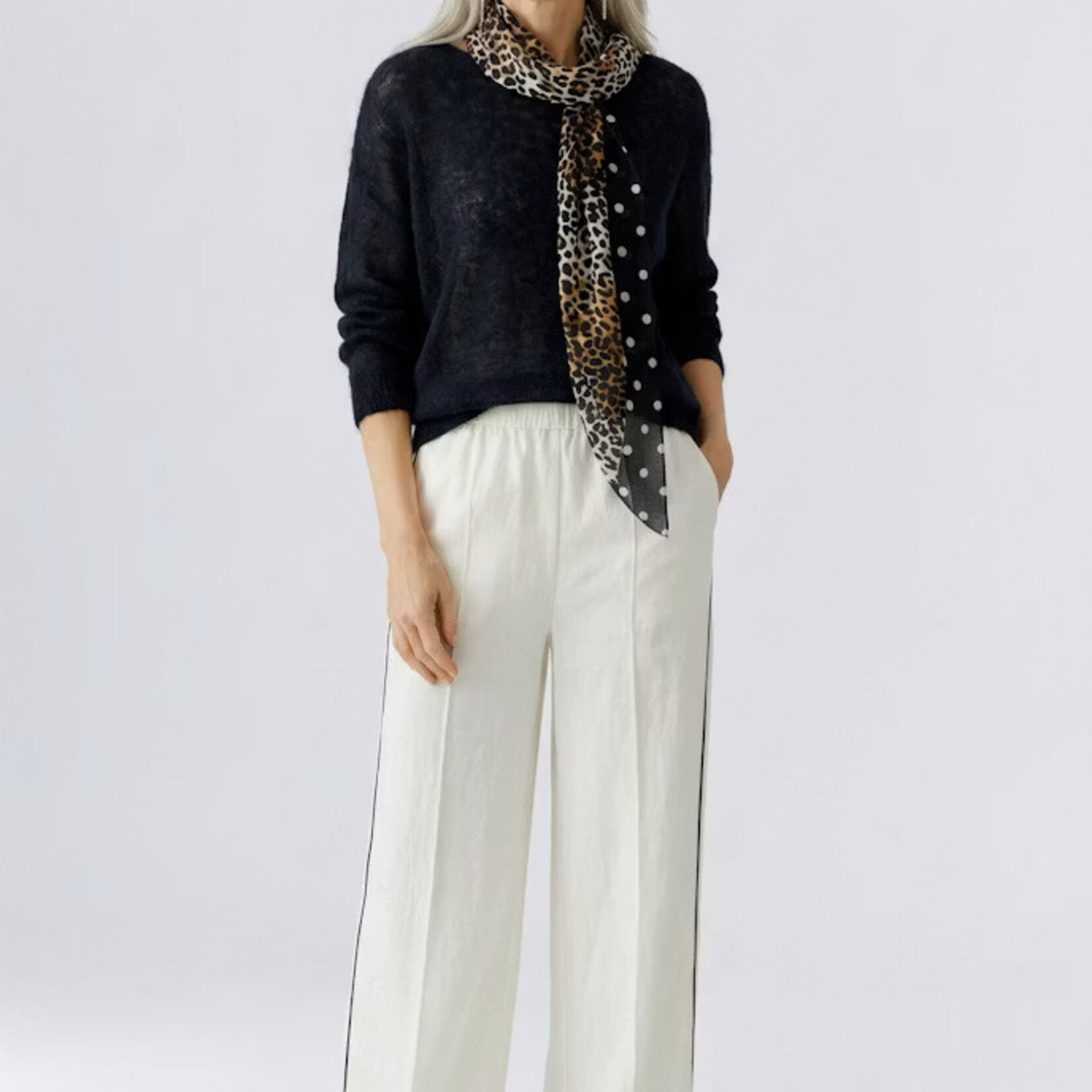 OUI DARK CAMEL GREY SCARF