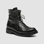 OFFICINE CREATIVE LORAINE 033 BLACK LEATHER ZIP BOOTS