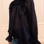 ULLA JOHNSON MARCELLA LONG SLEEVE COTTON BLOUSE