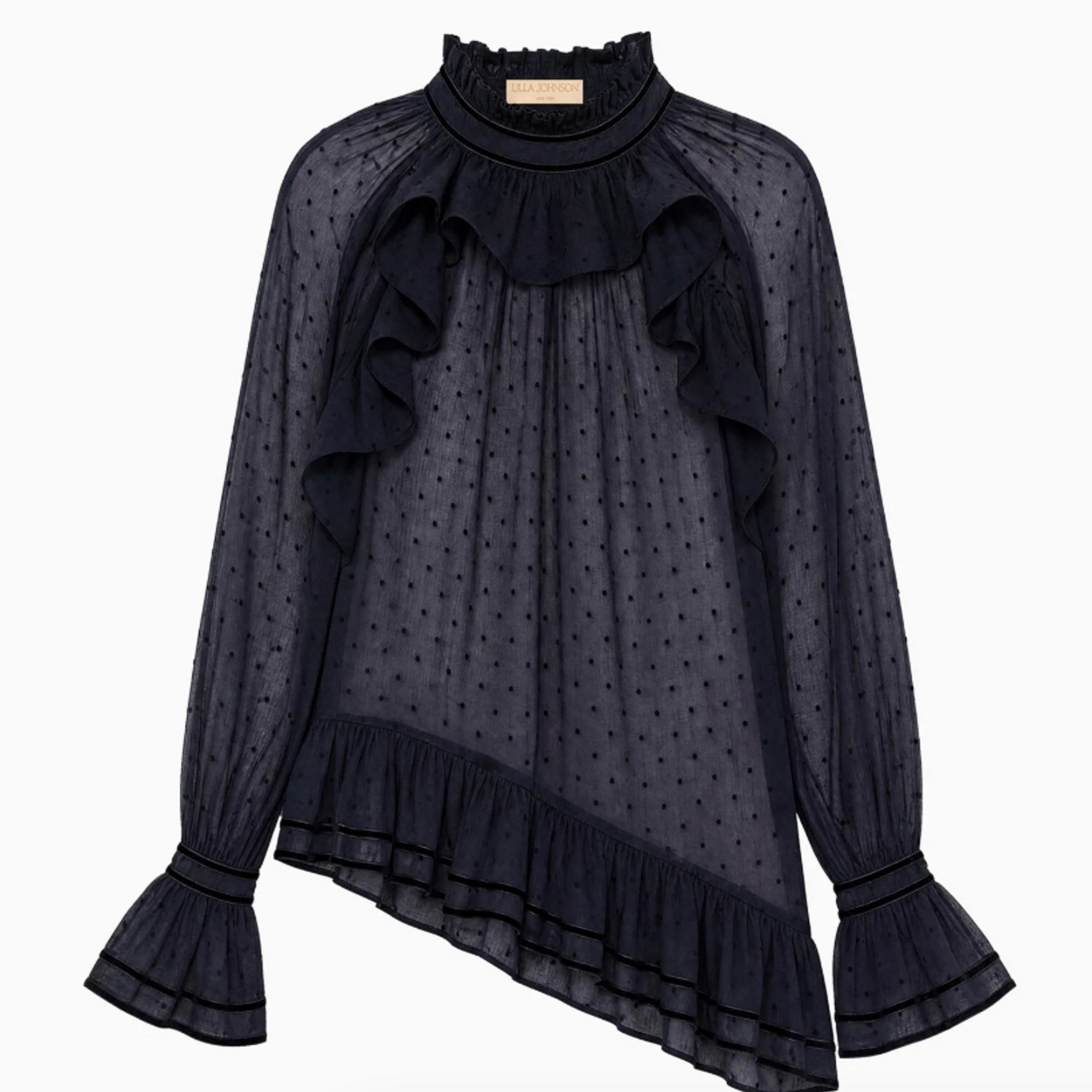ULLA JOHNSON MARCELLA LONG SLEEVE COTTON BLOUSE