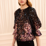 ULLA JOHNSON ELISE SHORT SLEEVE SILK BLOUSE