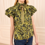 ULLA JOHNSON ESTELA SHORT SLEEVE COTTON TOP