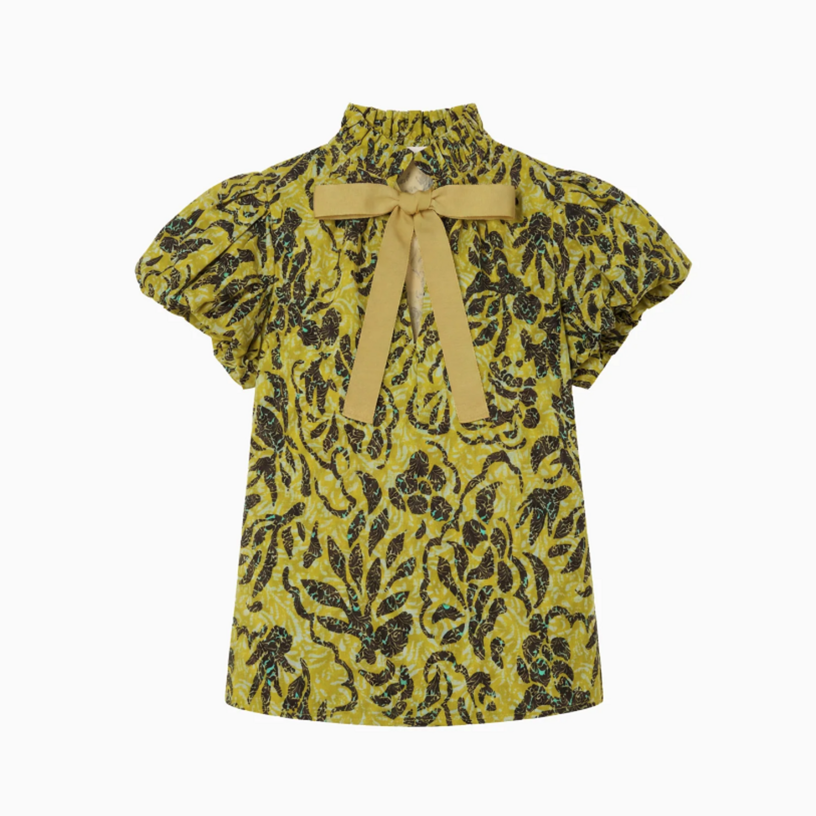ULLA JOHNSON ESTELA SHORT SLEEVE COTTON TOP