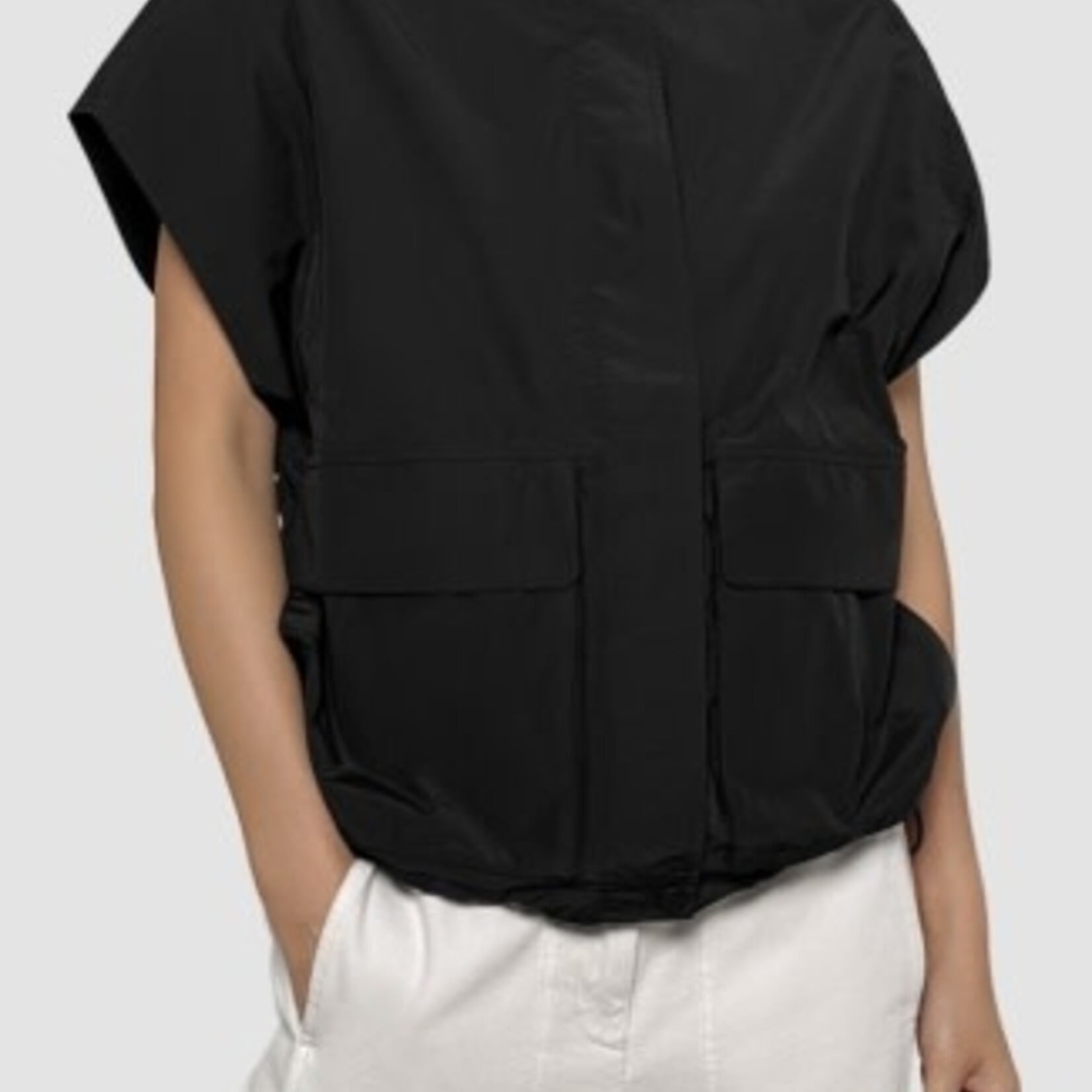 EILEEN FISHER HIGH COLLAR VEST