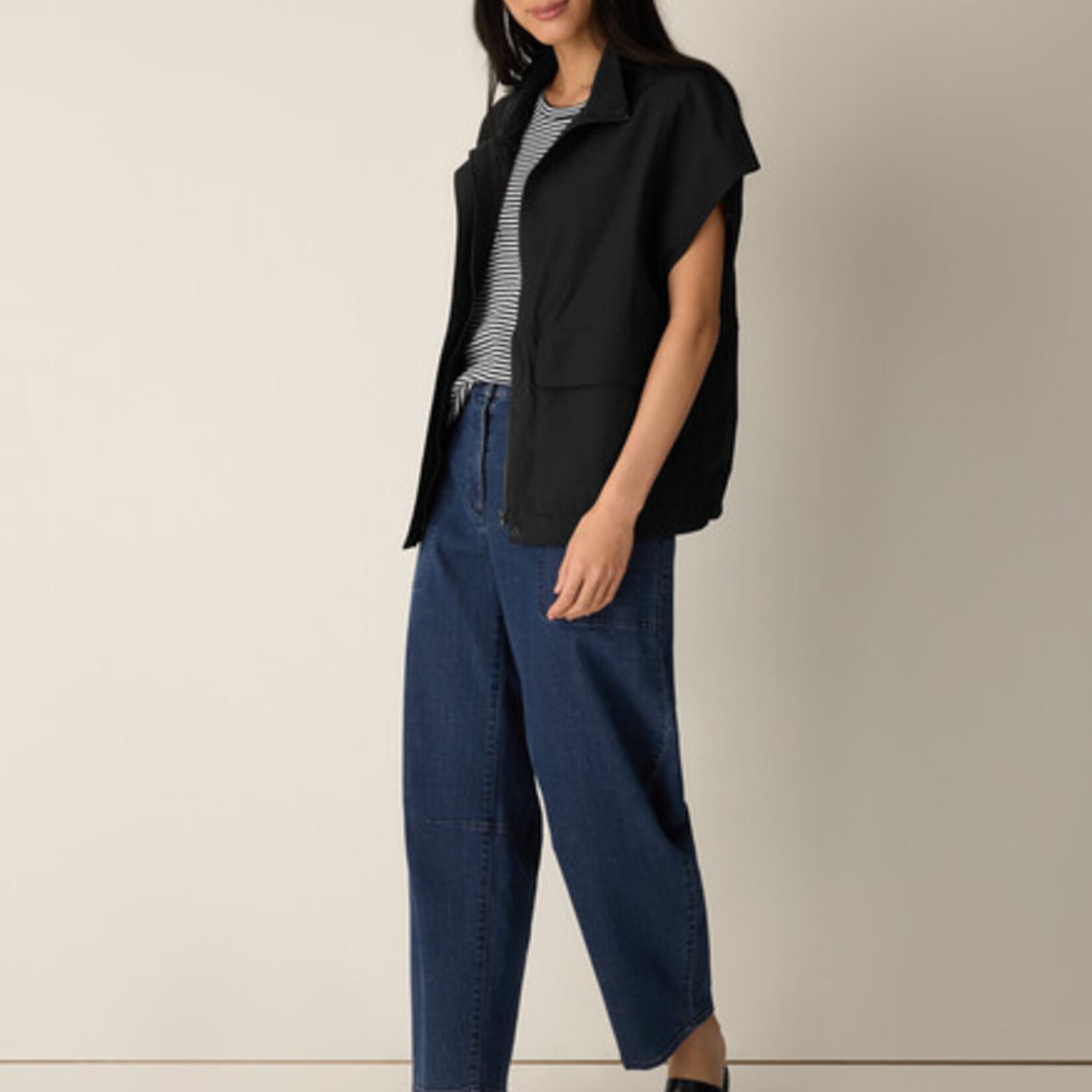 EILEEN FISHER HIGH COLLAR VEST