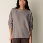 EILEEN FISHER STRIPED BATEAU NECK TOOP