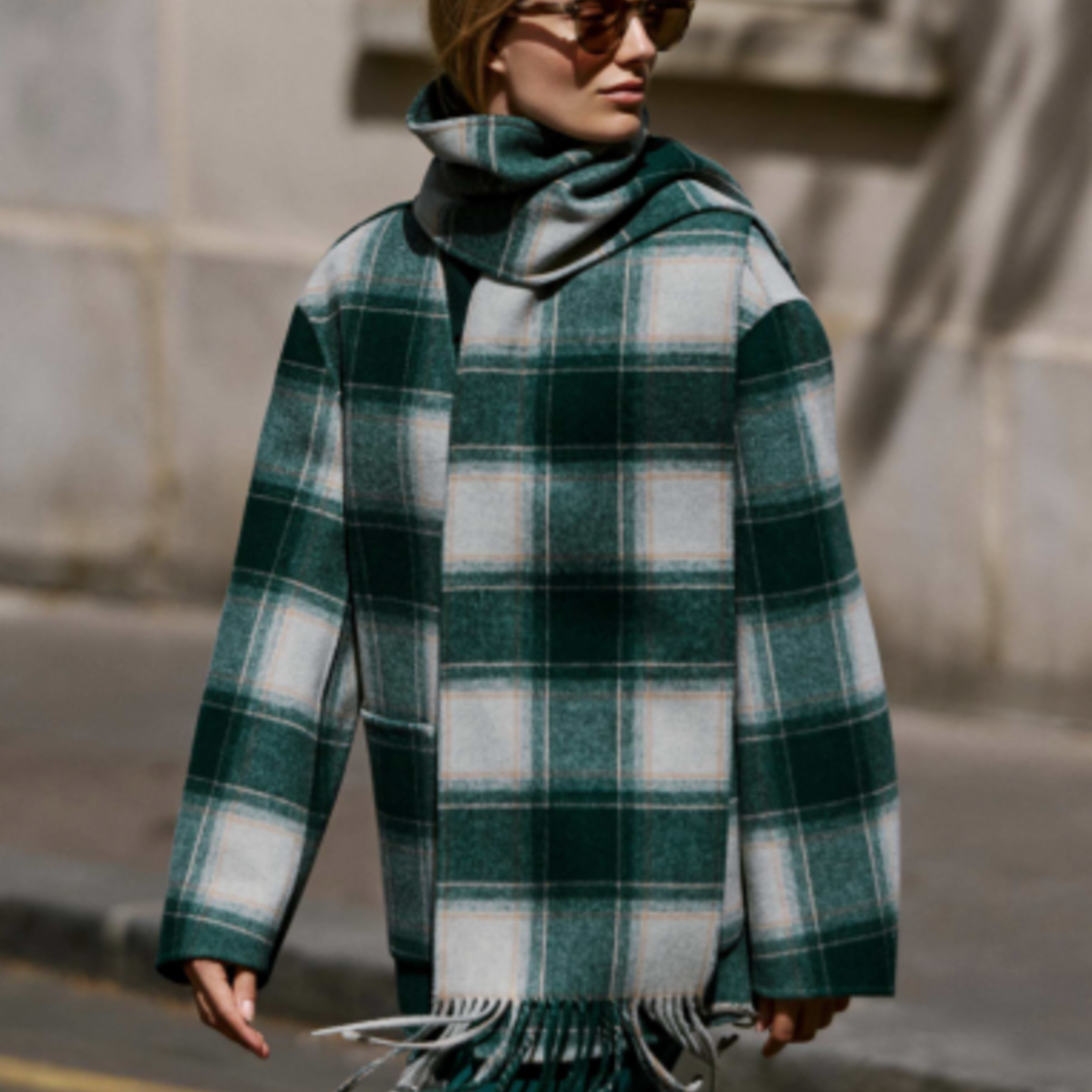 VARLEY ALDERTON CHECK SCARF COAT