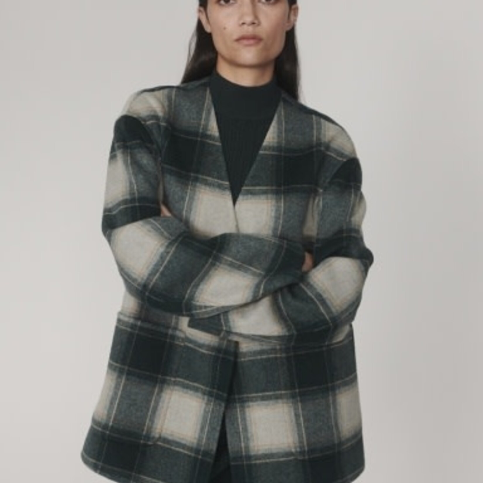 VARLEY ALDERTON CHECK SCARF COAT