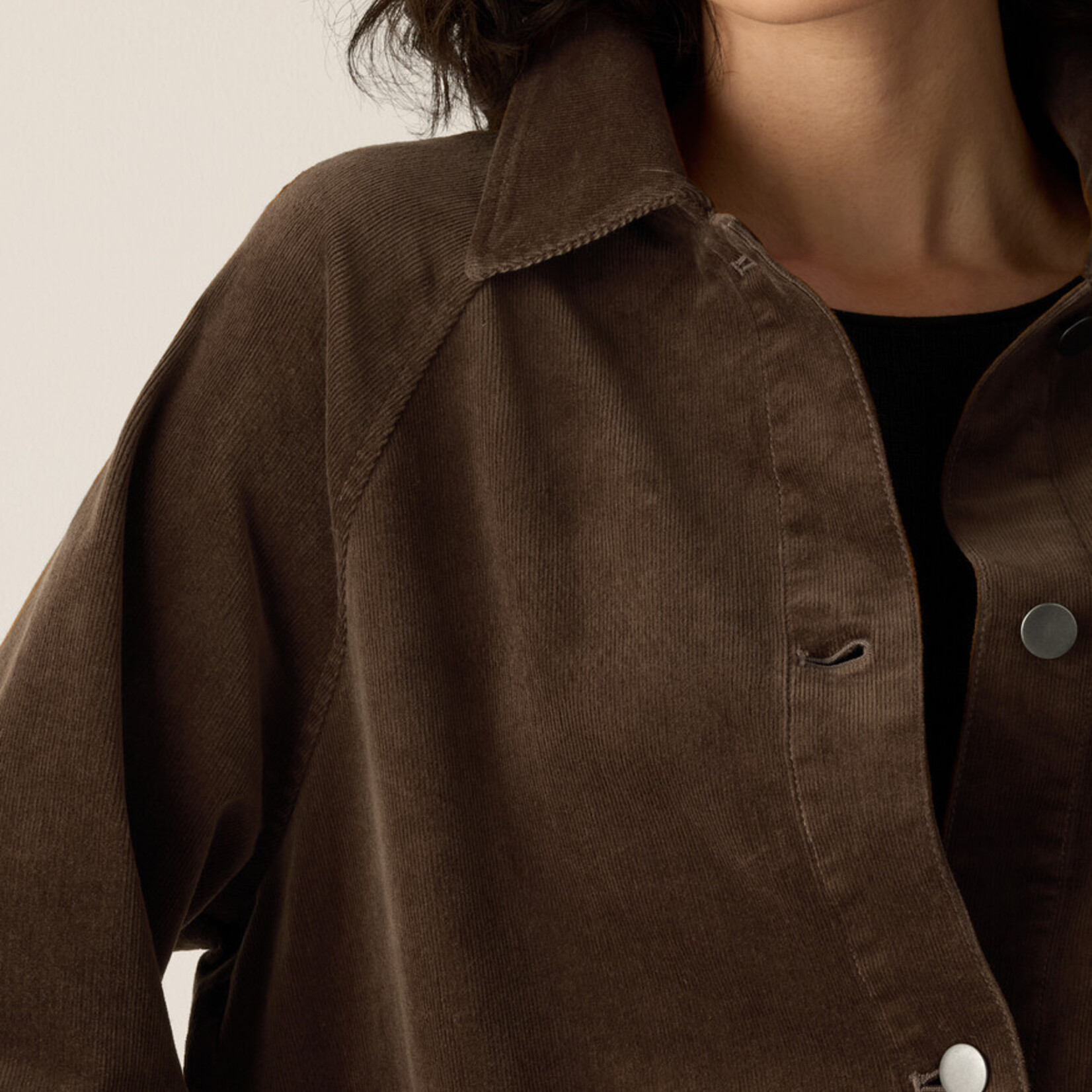EILEEN FISHER ORGANIC COTTON CORDUROY CLASSIC COLLAR JACKET