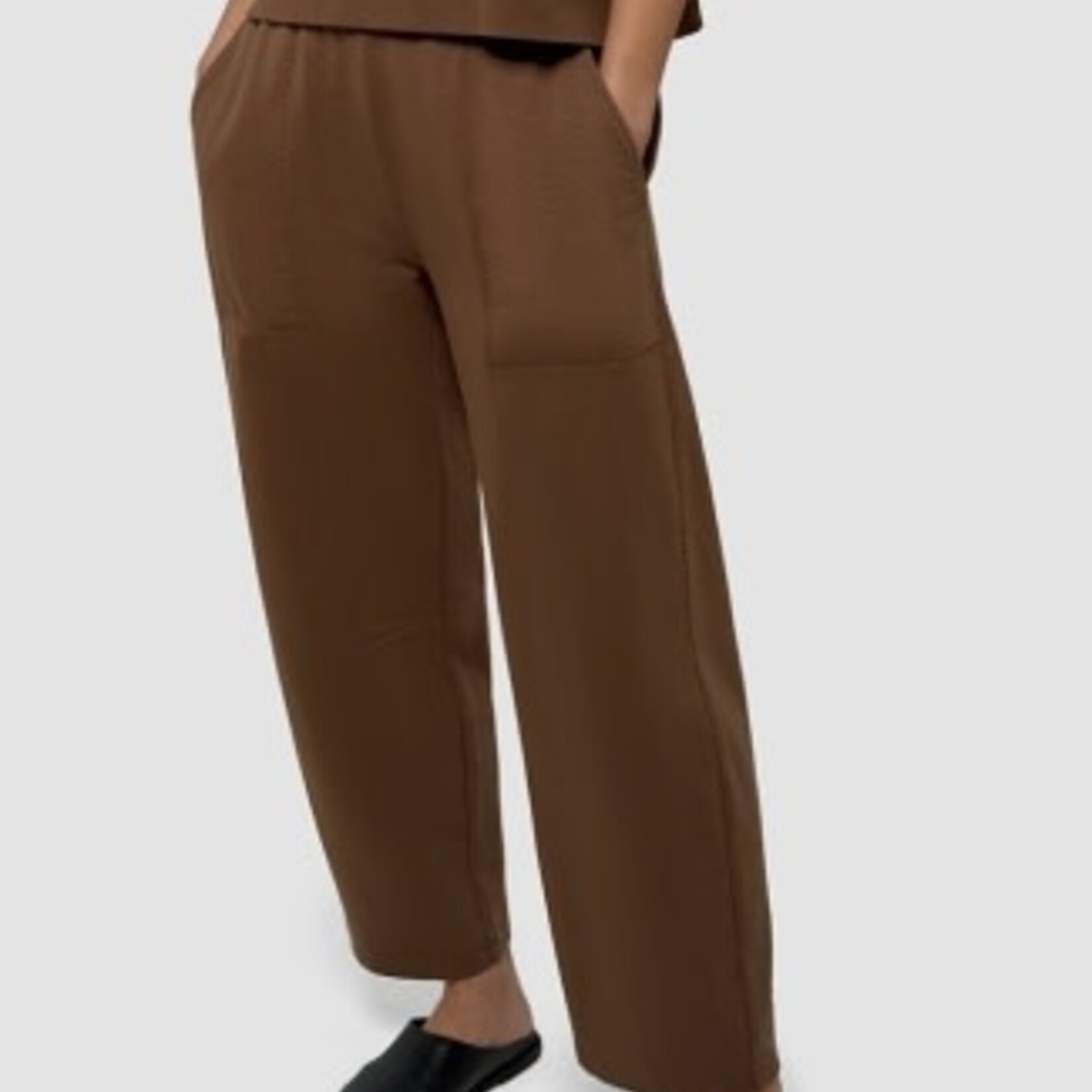 EILEEN FISHER GARMENT-DYED ORGANIC COTTON TERRY ARCH PANT