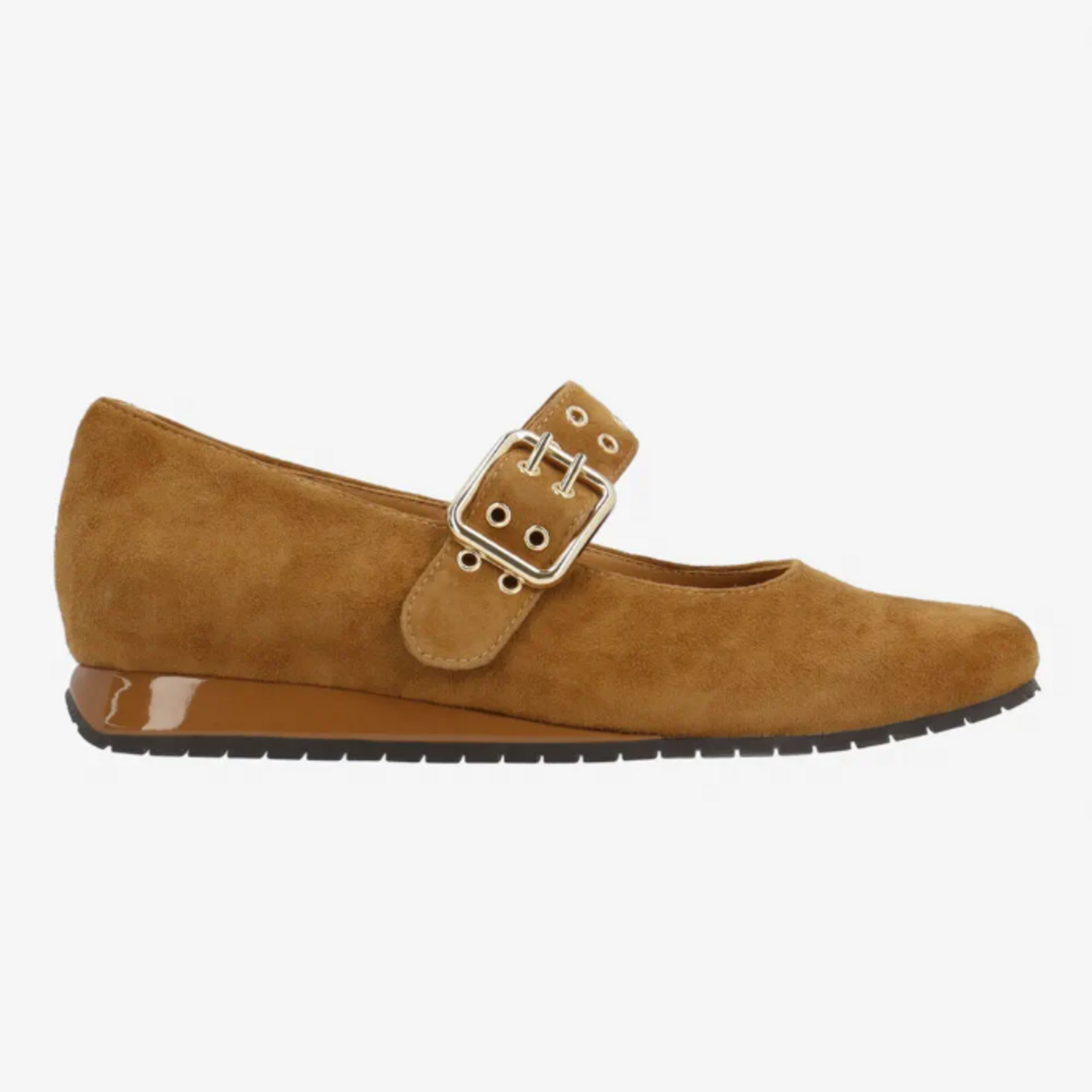 L'AMOUR DES PIEDS TANZY BROWN LEATHER MARY JANE PUMPS