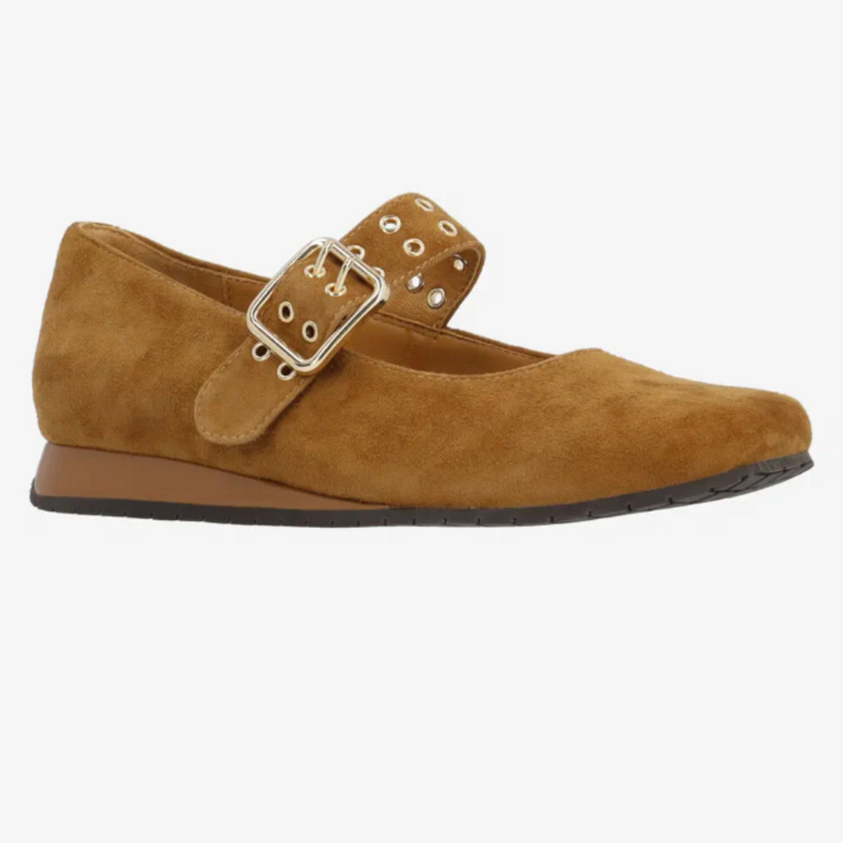 L'AMOUR DES PIEDS TANZY BROWN LEATHER MARY JANE PUMPS